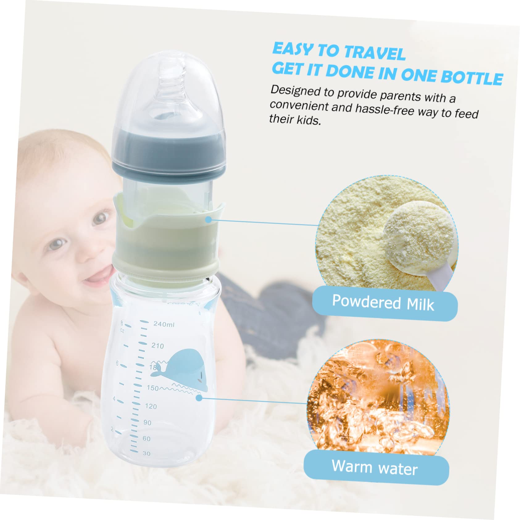 iBasenice 5-Pack Portable Baby Bottle Storage Organizer - Insulated Glass Milk Bottle Holder for Travel, Daycare & On-the-Go Feeding (Perfect for Breastmilk, Formula & Baby Food Storage)