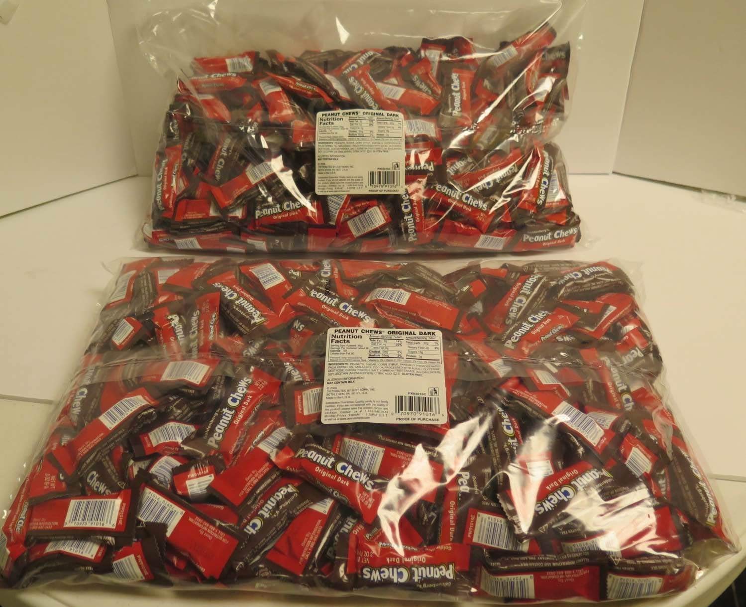 Goldenberg's Original Dark Chocolate Peanut Chews - Bulk 225 Count (4 Lbs) Pack of 3 | Jersey Candy Company | Perfect for Halloween, Office Snacks & Gift Baskets