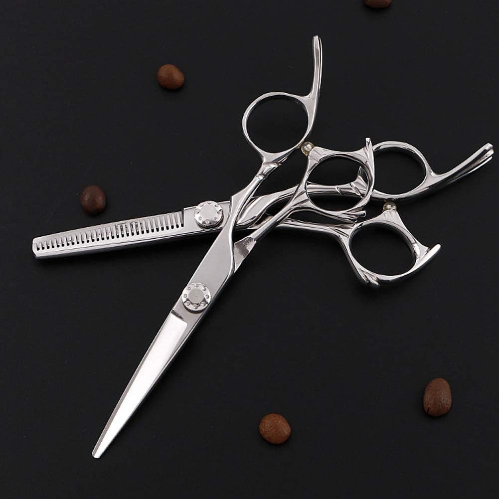 Professional Hairdressing Scissors 5.5 Inch - Salon Grade Barber Shears for Precision Hair Cutting - Silver Stainless Steel Flat Cut Teeth Scissors - Perfect for Salon Stylists & Home Haircuts