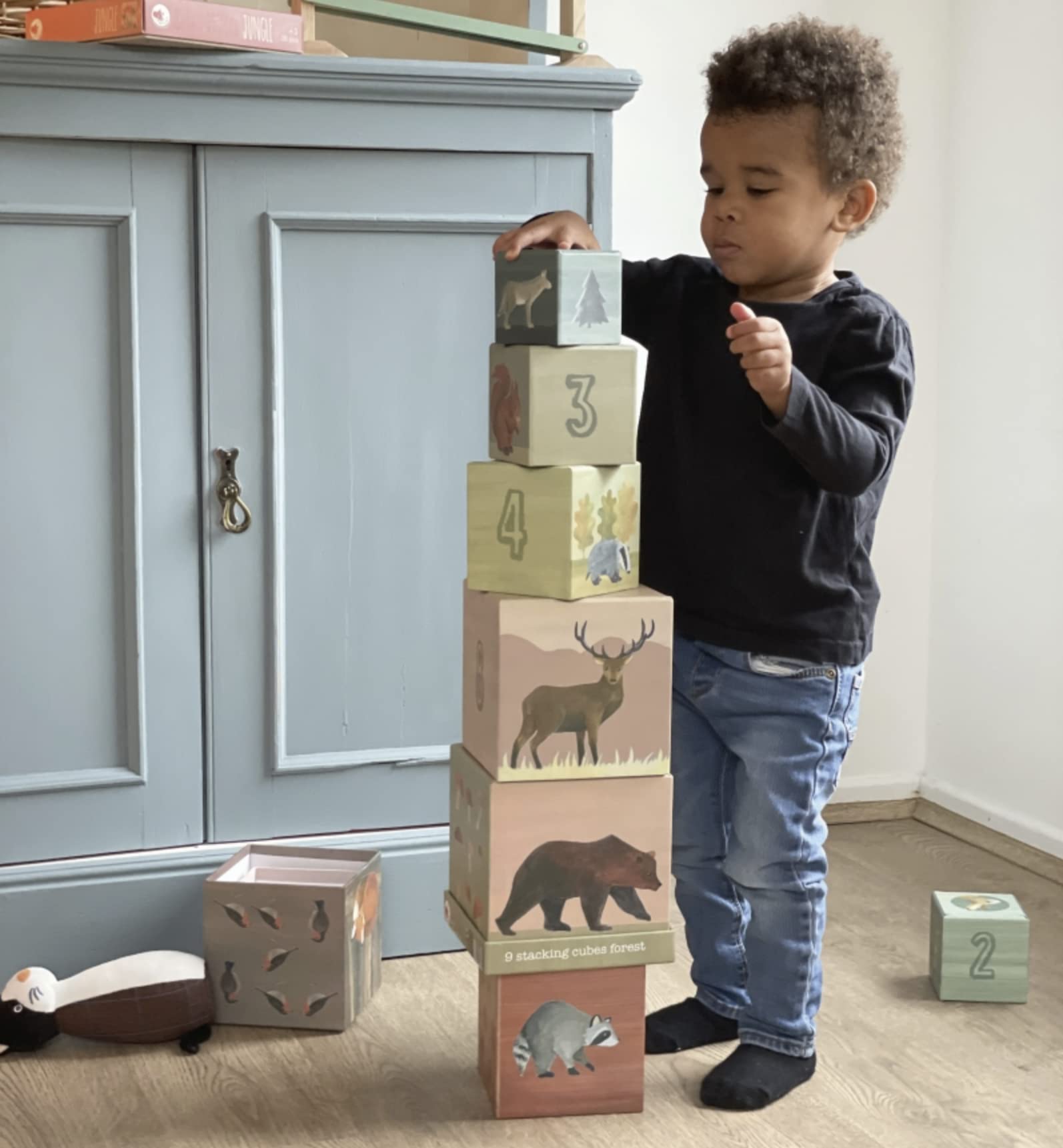 Egmont Toys Forest Pyramid Stacking Blocks - Eco-Friendly Cardboard Building Toy for Kids - Perfect for Early Learning & Playtime Fun at Home or Preschool