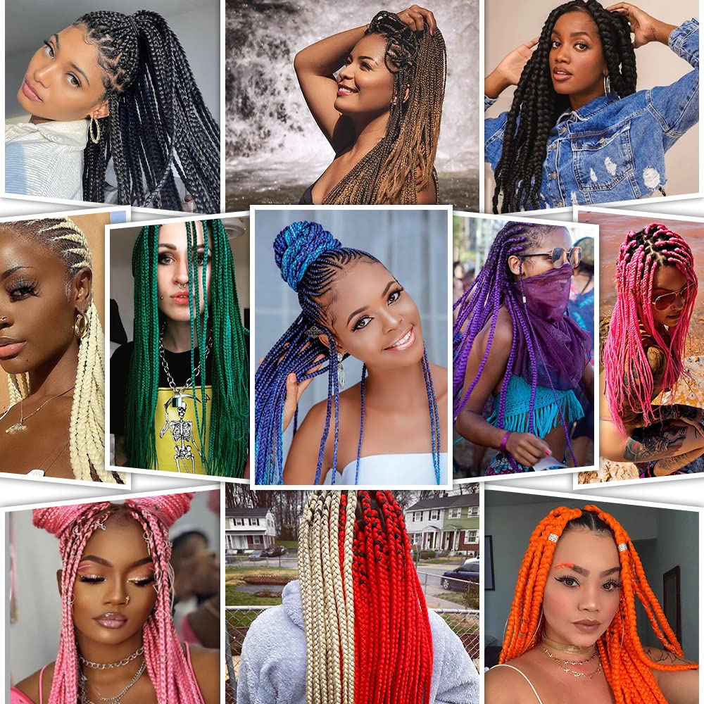 Pre-Stretched Braiding Hair 32 Inch - Pink Synthetic Hair Extensions for Yaki Braids, Hot Water Setting, Crochet Hair (3 Packs, Pink) - Perfect for Protective Styles, Box Braids & Everyday Wear