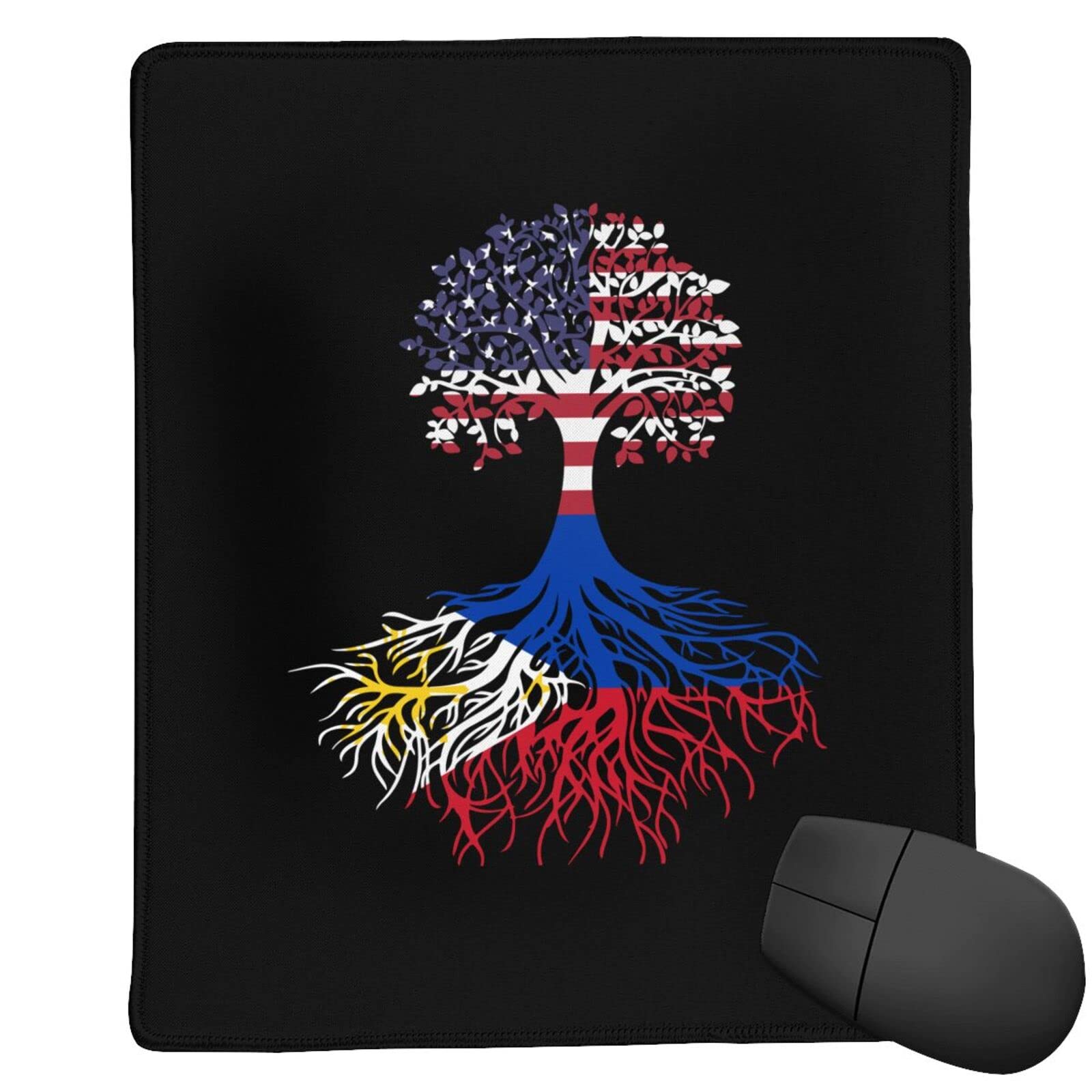 American Filipino Roots Mouse Pad 25x30cm (10x12 Inch) - Non-Slip Desk Pad, Writing Mat, Durable Thickened Mousepad for Office, Gaming & Home Use | Washable & Anti-Deformation