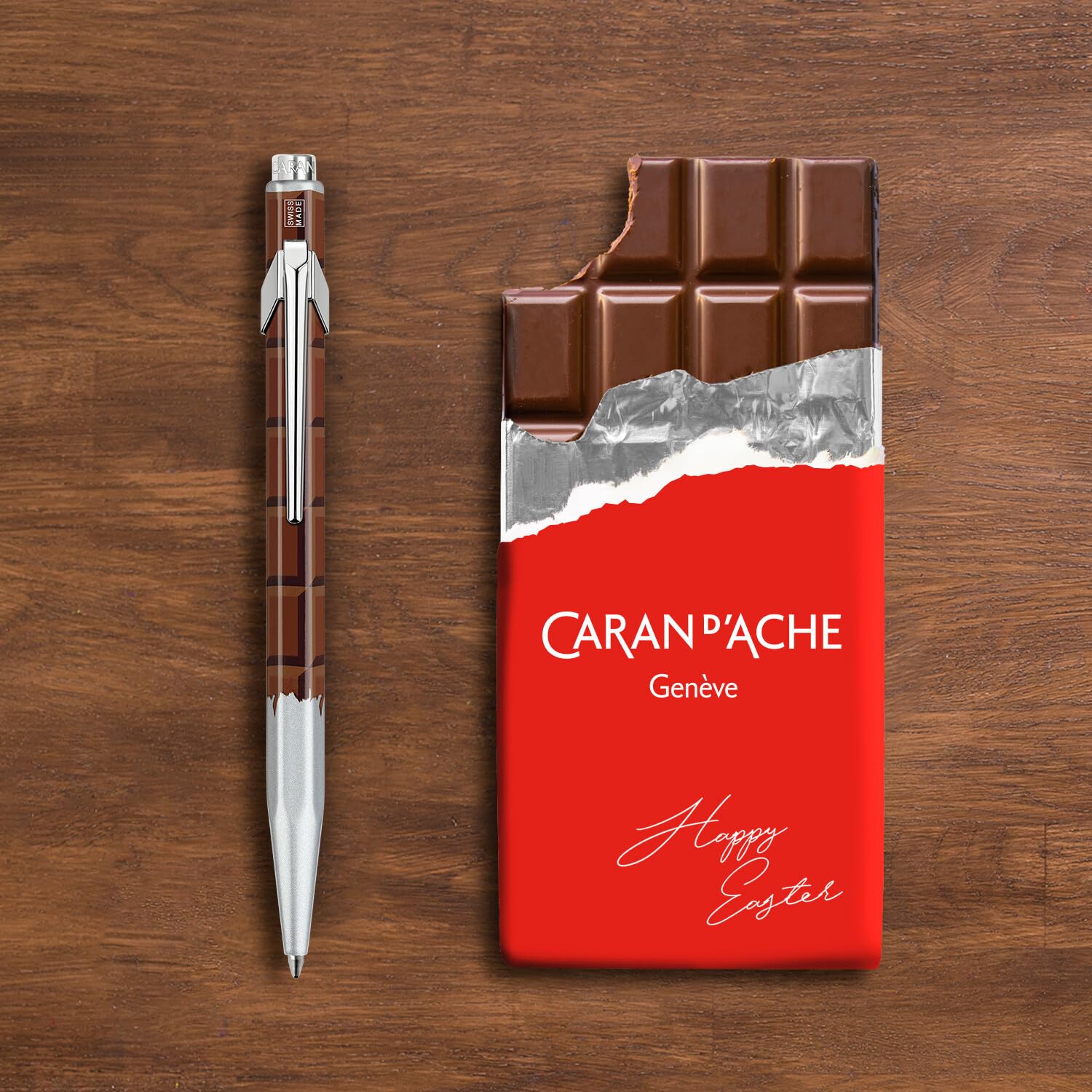 Caran d'Ache Essentially Swiss Collection Ballpoint Pen - Premium Chocolate Brown Ink (849.252) - Perfect for Office, School & Luxury Gift Giving