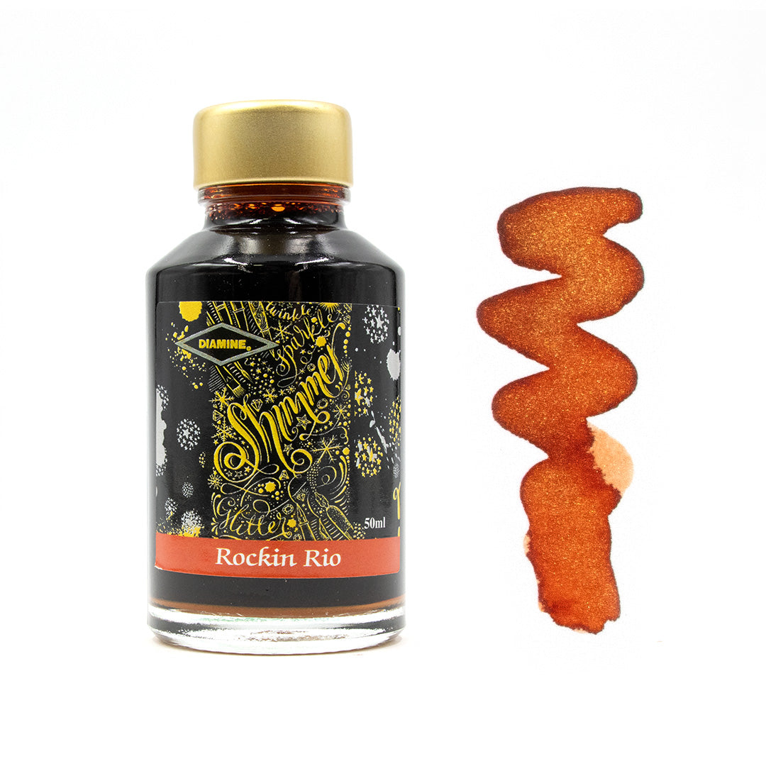 Diamine Shimmering Ink 50ml - Metallic Calligraphy & Fountain Pen Ink for Artistic Writing, Journaling, and Creative Projects