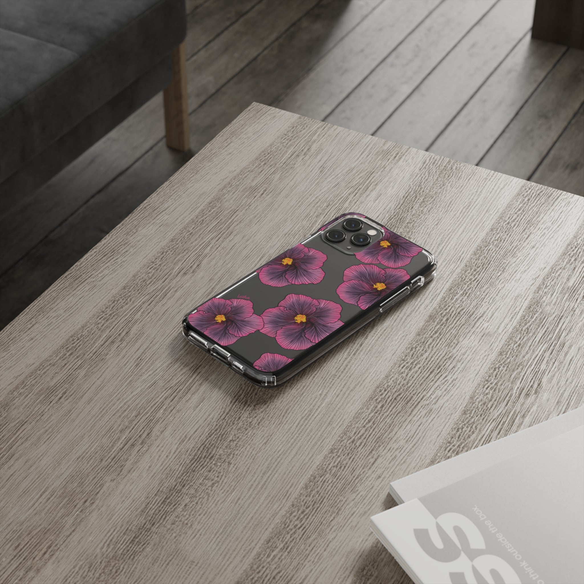 Sunset Hibiscus Clear Phone Case - Durable Protective Cover for iPhone & Samsung | Perfect for Everyday Use, Travel & Outdoor Activities