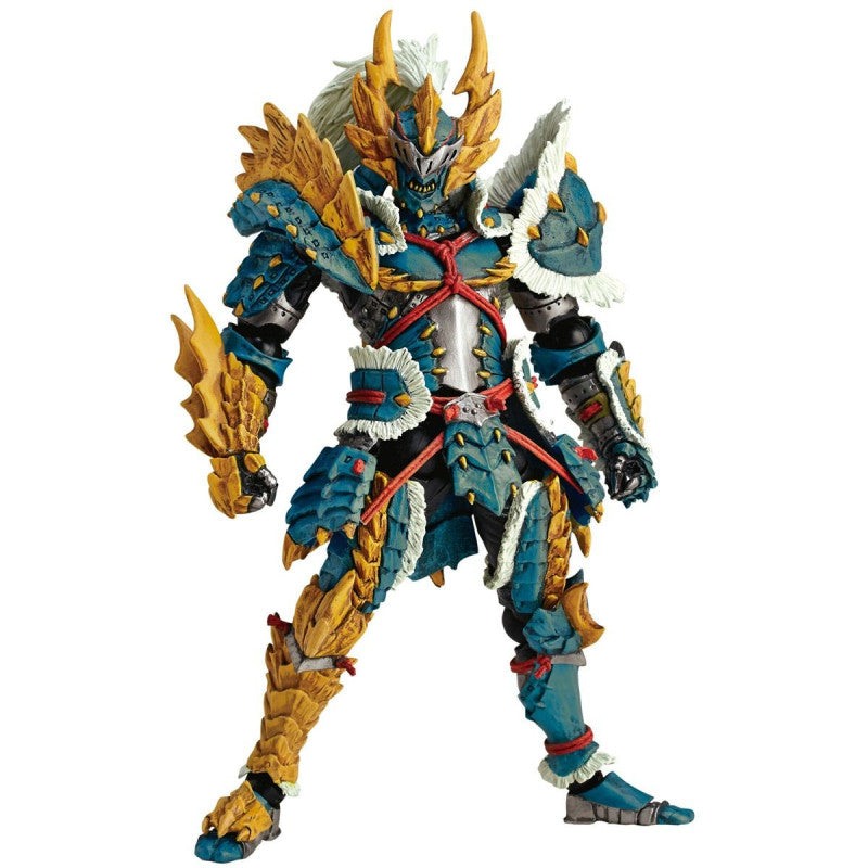 Amazing Yamaguchi Revoltech Figure - Monster Hunter Complex Hunter Male Blademaster with Zinogre Armor Set | Highly Articulated Action Figure for Collectors & Gamers | Perfect for Display, Photography & Role-Playing Scenes