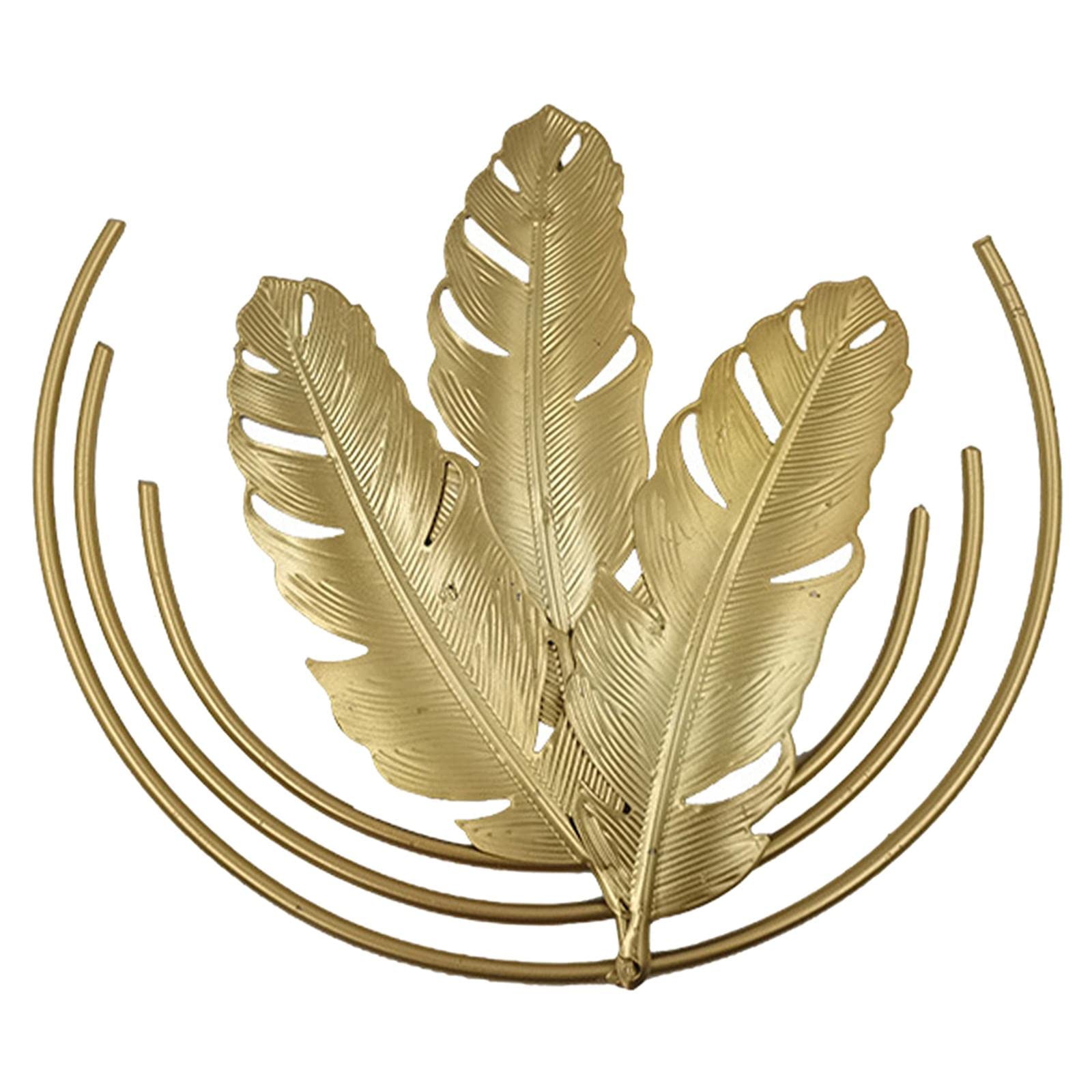SM SunniMix Leaf Sculpture Wall Art - Nordic Style Patio & Office Decor, 23x20cm Leaf-Shaped Metal Wall Hanging for Coffee Shop, Living Room & Garden