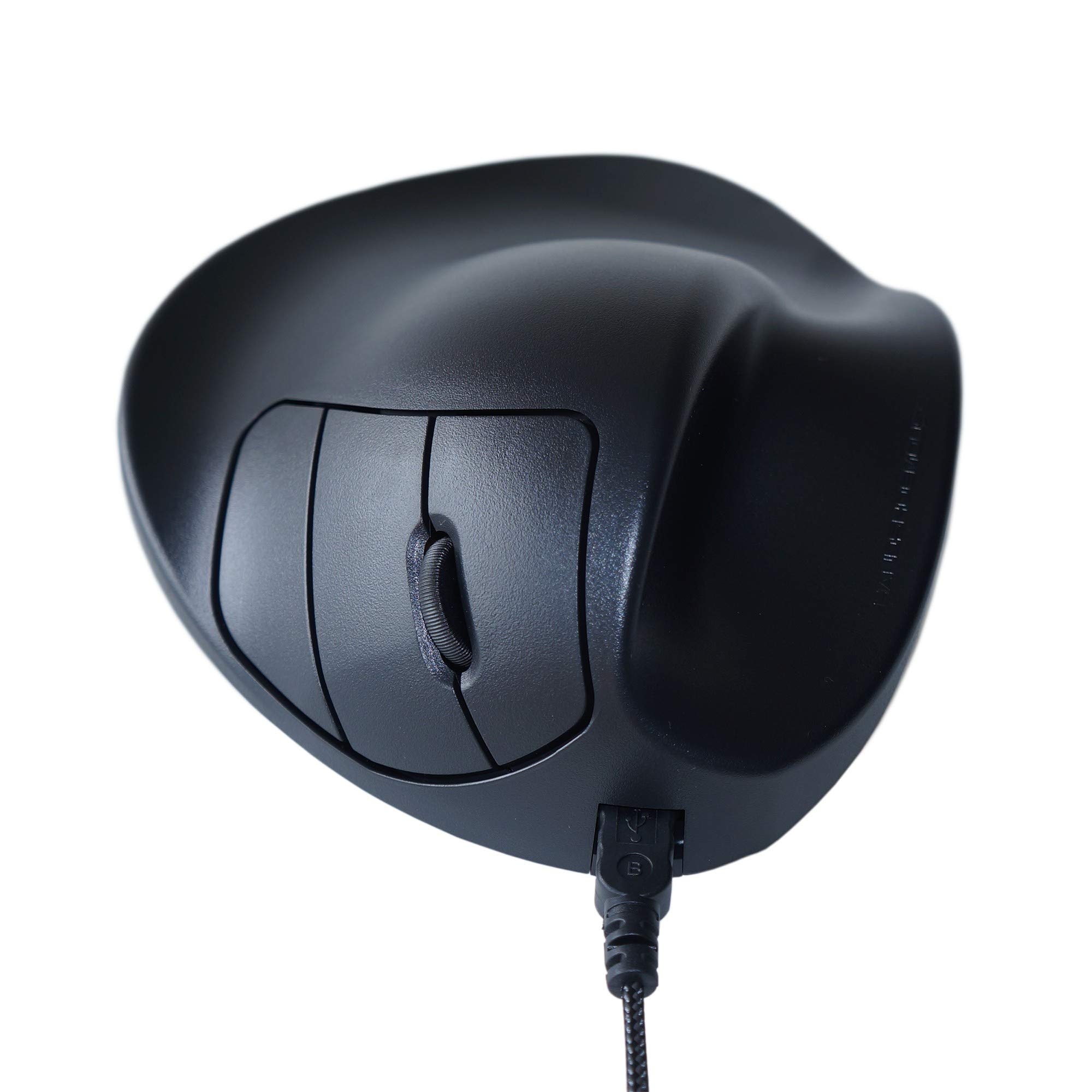 Ergonomic Handshoe Mouse S2WB-LC - Wired Light Click Computer Mouse for Right Hand (Small Size, Black) | Perfect for Office Work, Gaming & Reducing Carpal Tunnel Pain