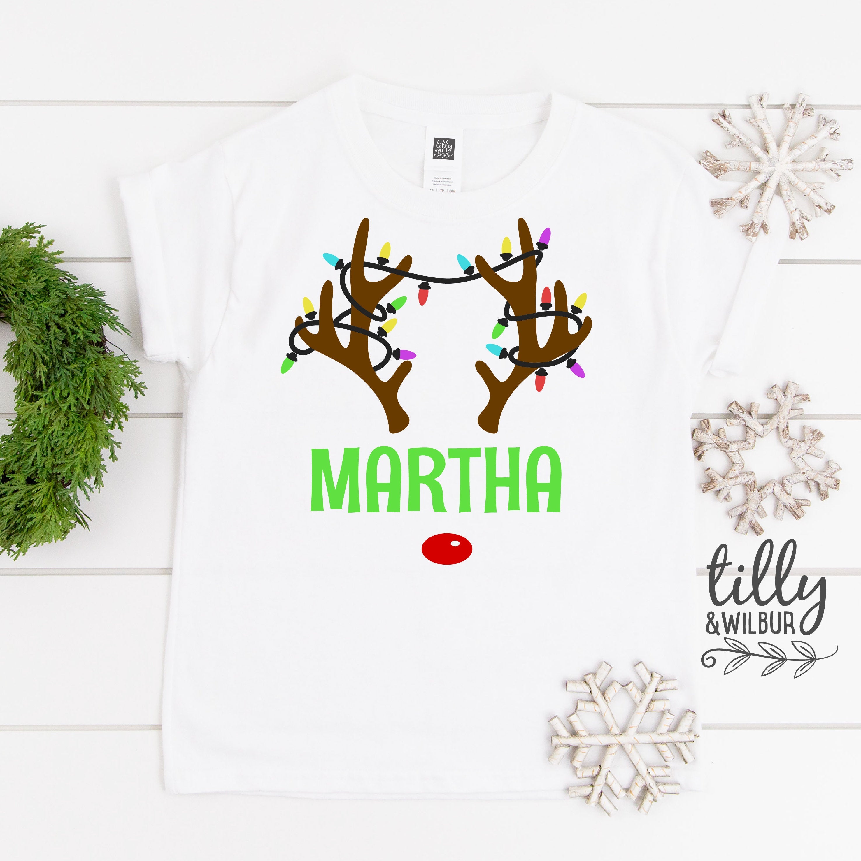 Personalized Rudolph Christmas T-Shirt - Custom Name Reindeer Shirt | Unisex Holiday Apparel for Family & Friends | Perfect for Christmas Parties, Gift Exchanges & Festive Gatherings