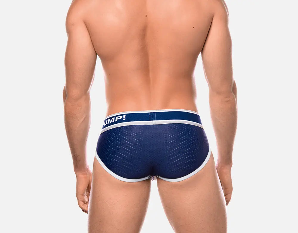 PUMP! Touchdown Thunder Mesh Briefs for Men - Breathable Comfort Underwear - Navy Blue - Perfect for Sports, Workout & Everyday Wear