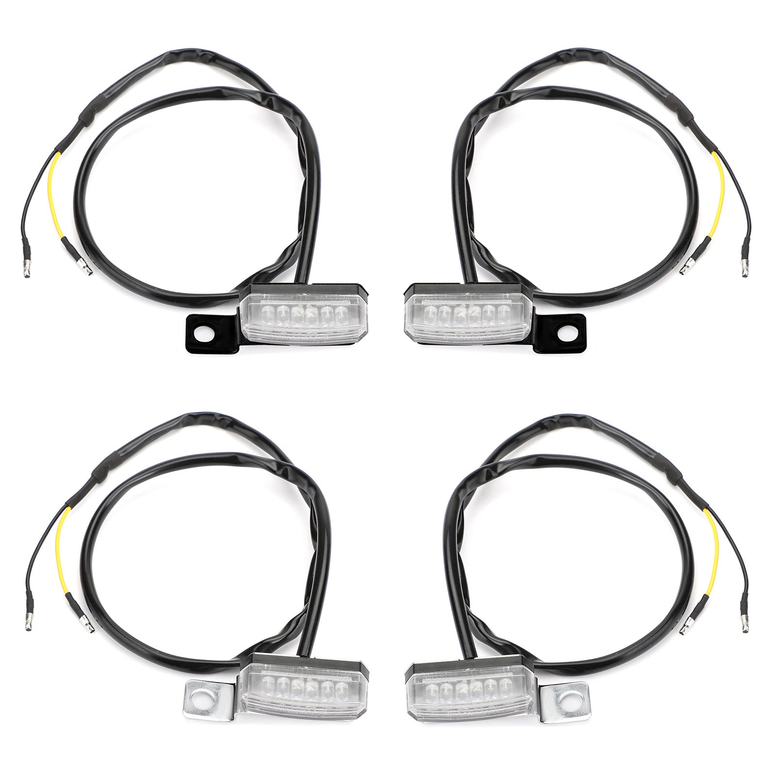 Universal Motorcycle LED Turn Signal Lights - Pair of Bright Front Indicator Lamps for Harley, Honda, Yamaha & More - Ideal for Night Riding and Safety Enhancement