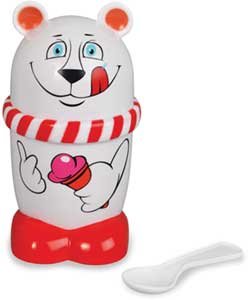 Premium Mugz Ice Cream Maker - White Bear Design, Fast & Easy Homemade Frozen Treats for Parties, Desserts & Family Fun