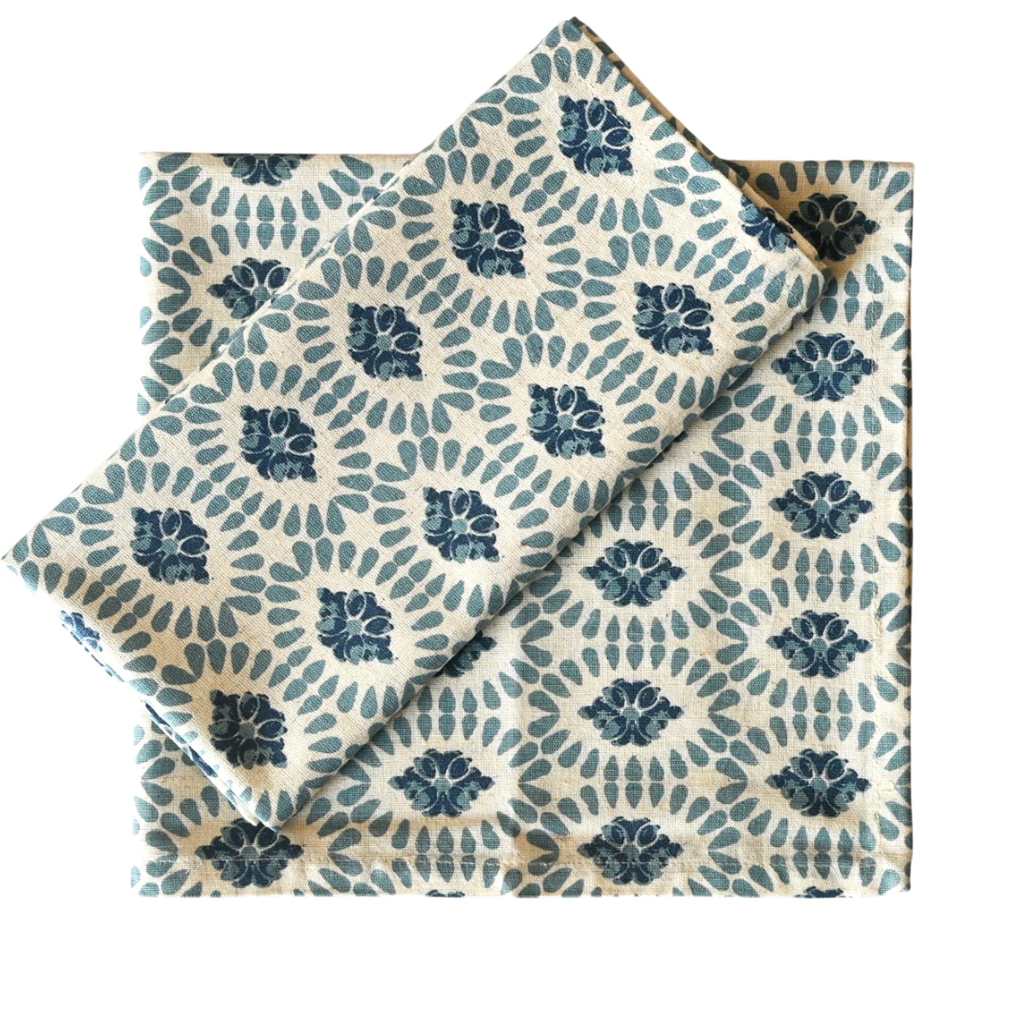 FINGERCRAFT 12-Pack Cotton Linen Blend Cloth Napkins Set - 20x20 Inch Printed Table Napkins with Mitered Corners, Washable & Reusable Dinner Napkins in Moroccan Design - Perfect for Formal Dining, Weddings, and Eco-Friendly Home Decor