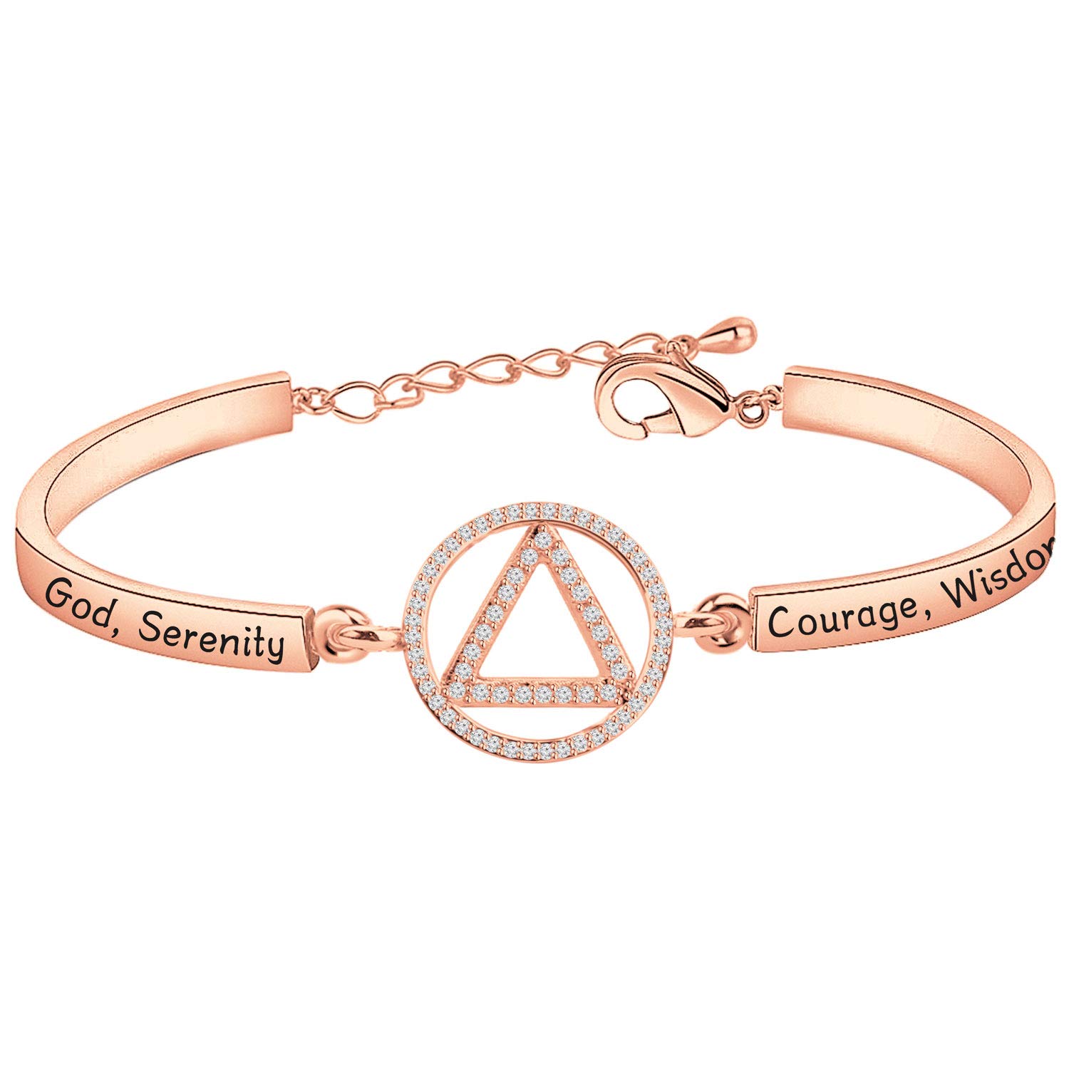 BNQL Serenity Prayer AA Recovery Bracelet - Inspirational Sobriety Gift with Courage & Wisdom Message - Perfect for 12-Step Meetings, Addiction Recovery & Spiritual Support