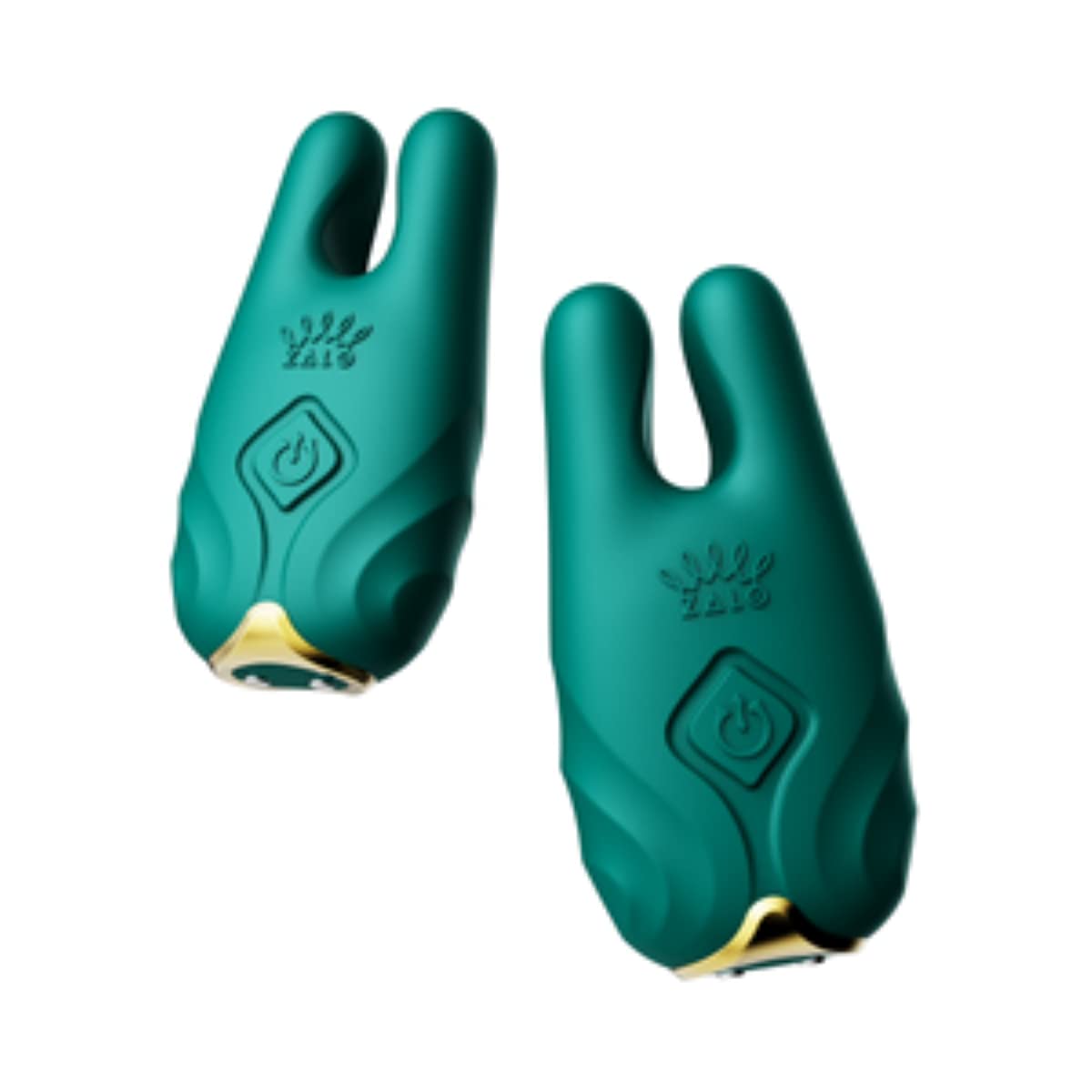 ZALO Nave Vibrating Nipple Clamps - 8 Powerful Vibration Modes with Dual Motors | Slim & Discreet Design in Turquoise Green | Sensual Adult Toys for Women & Couples | Perfect for Foreplay, BDSM Play & Spicing Up Your Intimate Moments