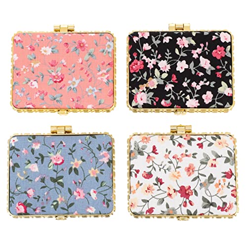 FOMIYES Compact Square Pocket Makeup Mirror - Double Sided Travel Mirror with 4PCS Set, Perfect for Purse, Handbag & Travel | Valentine's Day Gift for Her | Ideal for Home, Office & On-the-Go Makeup Touchups