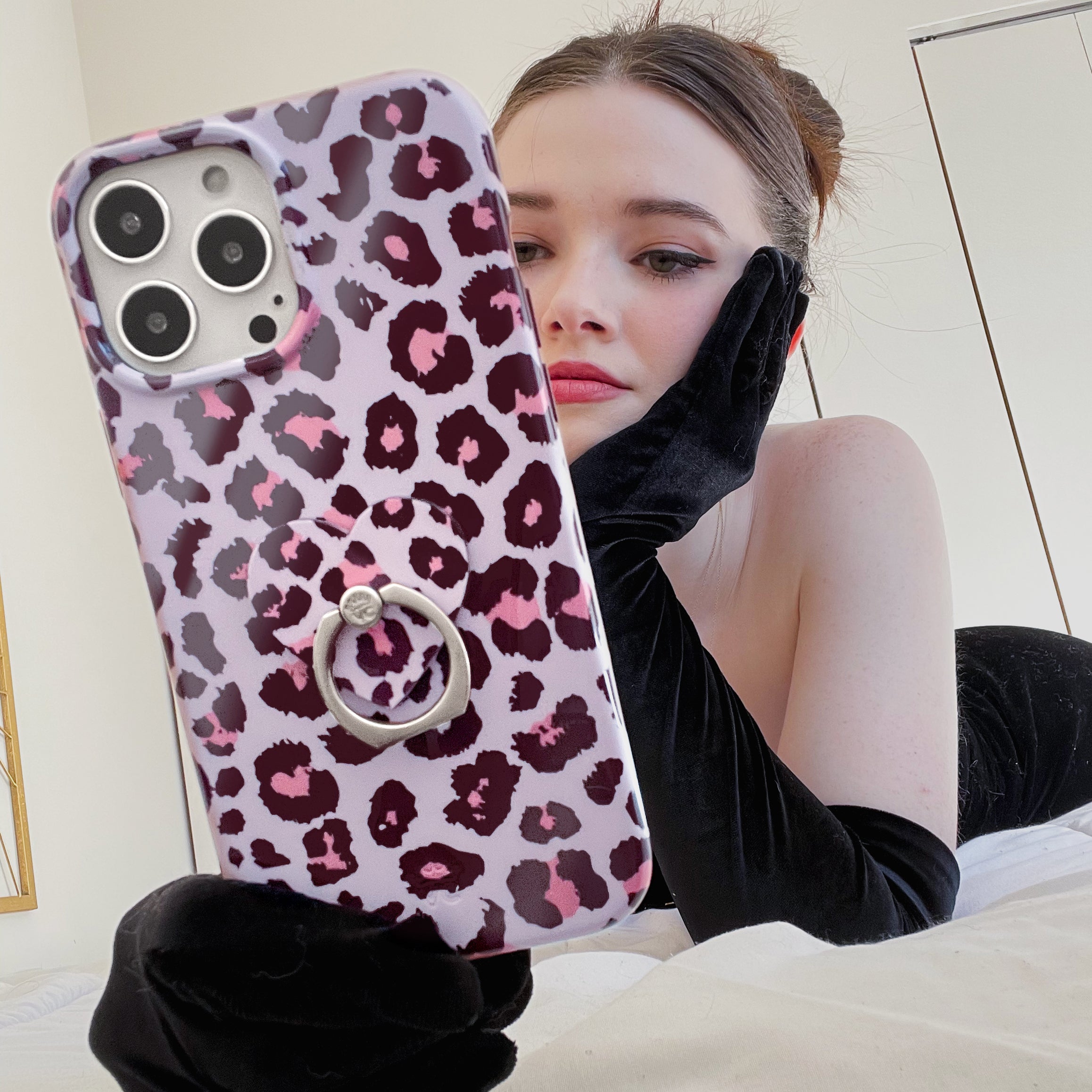 Stylish Pink Leopard Print iPhone Case - Trendy Protective Cover for iPhone Models | Perfect Gift for Women & Girls | Great for Everyday Use, Travel & Fashion Accessories