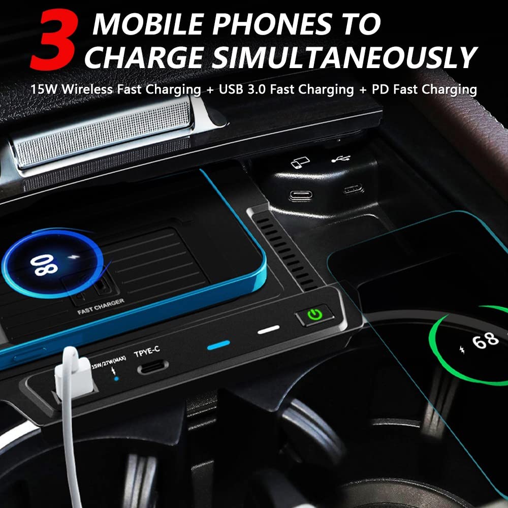 Wireless Car Charger for Mercedes-Benz GLE AMG & GLE Coupe (2020-2022 Models) - 15W Fast Charging Phone Pad Compatible with W167 350/450 AMG 53/53 Coupe/63 S - Perfect for Road Trips & Daily Commutes