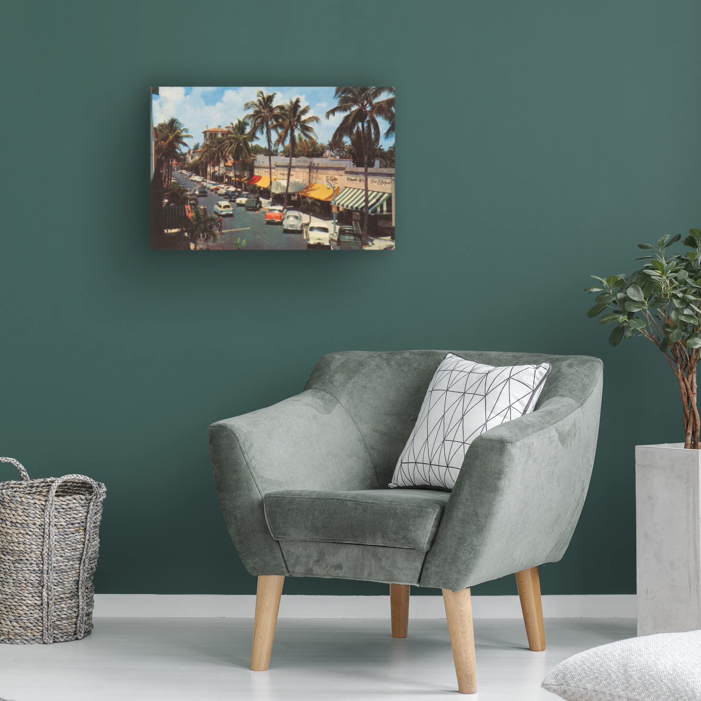 Trademark Fine Art 'Florida Postcard IV' Canvas Wall Art Print by Wild Apple Portfolio - 16x24 Inches - Beach House Decor, Coastal Living Room Artwork, Vacation Home Wall Decor