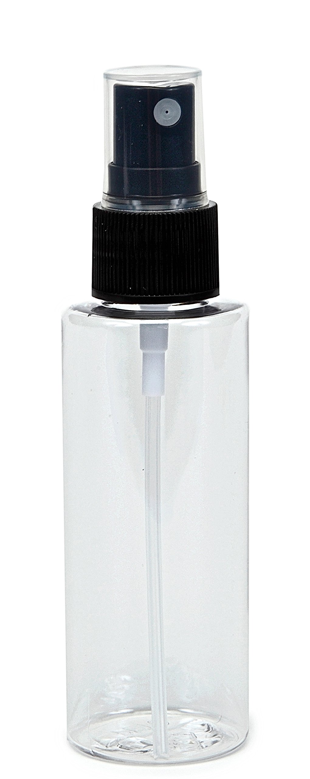 Vivaplex 12-Pack Clear 2 oz Plastic Bottles with Black Fine Mist Sprayers - Perfect for Travel, DIY Beauty, and Essential Oil Storage