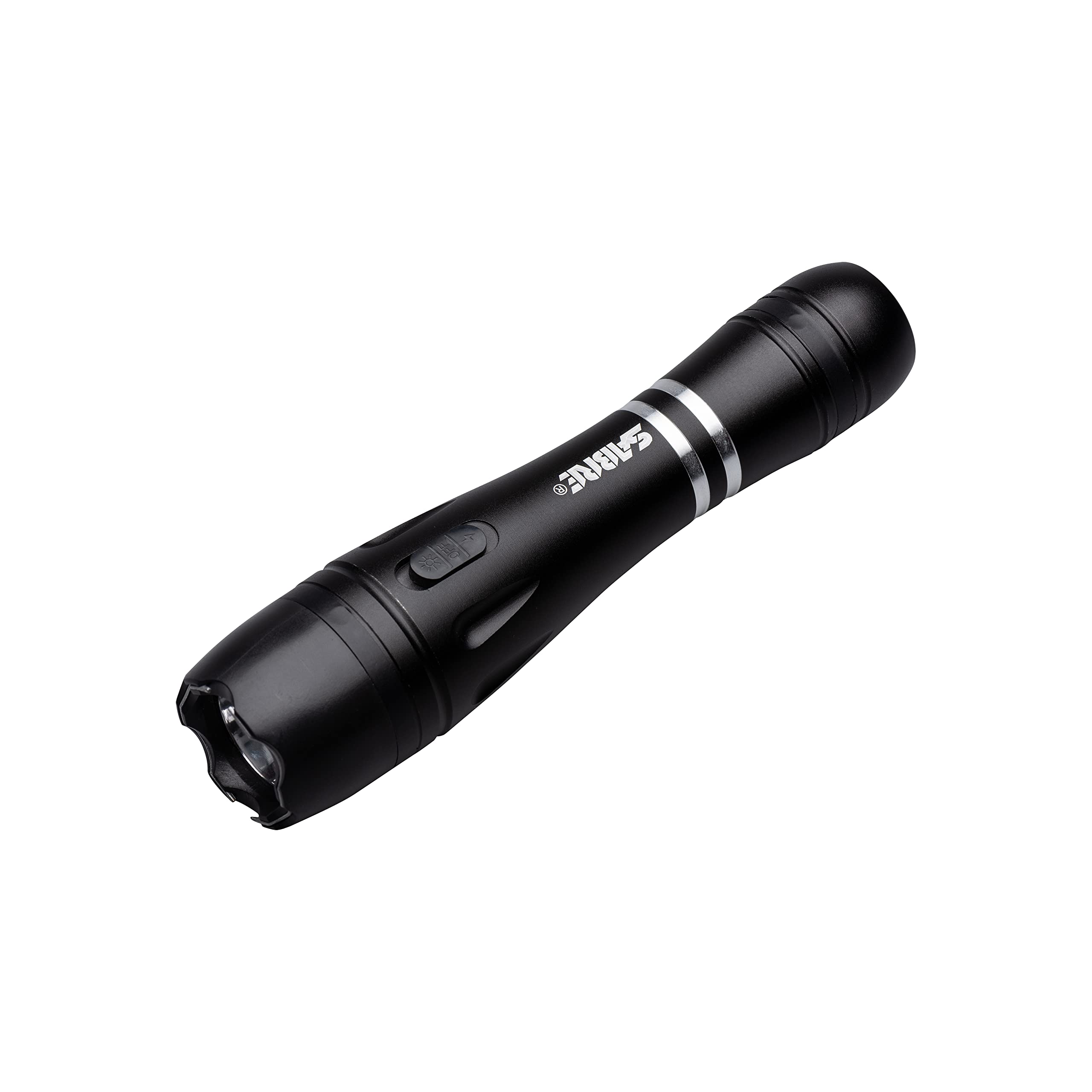 Tactical Stun Gun with LED Flashlight - 2-in-1 Self Defense Weapon | 2.517 µC Charge, 130 Lumen Light, Safety Switch & Belt Holster | Rechargeable for Personal Protection | Perfect for Night Security, Jogging Safety & Home Defense