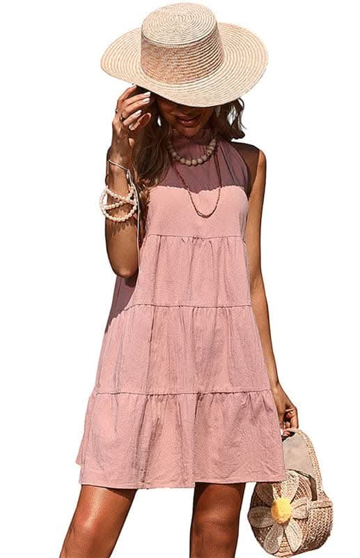 Stylish Halter Dress for Women - Flowy Summer Dress with Elegant Design, Perfect for Beach Vacations, Parties & Casual Outings