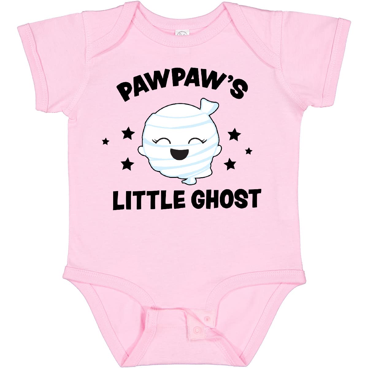 Inktastic Cute Pawpaw's Little Ghost with Stars Baby Bodysuit - Soft Cotton Onesie for Infants & Toddlers - Perfect for Halloween, Birthday Gifts & Casual Outfits
