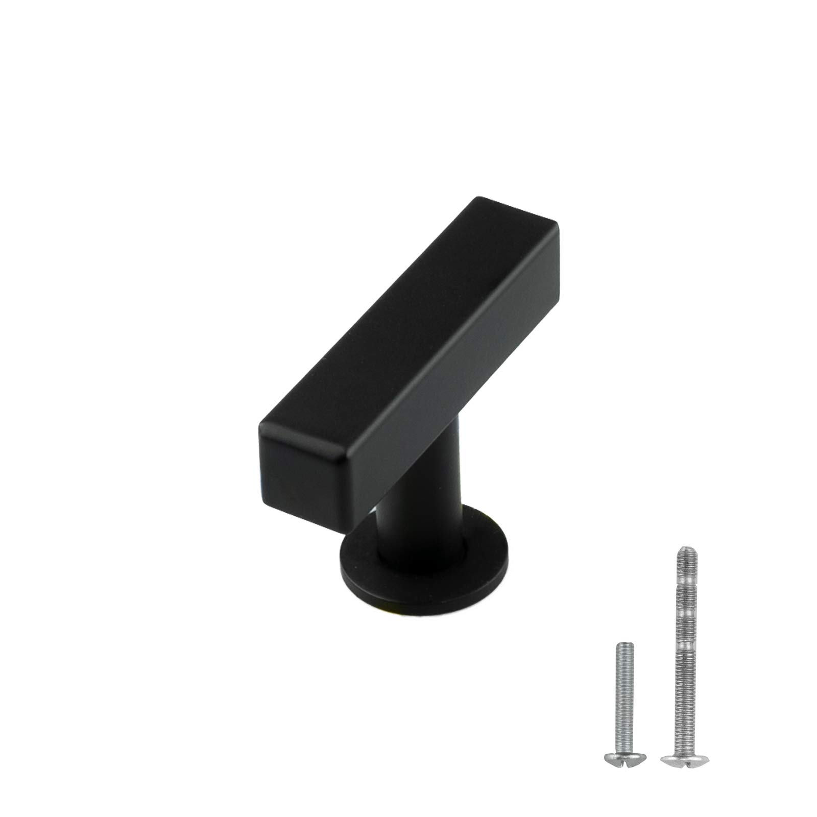 Modern Matte Black T-Bar Handles - 10 Pack for Kitchen Cabinets & Dressers