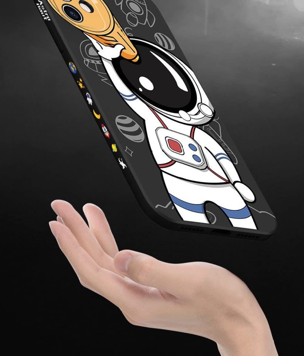 **Astronaut Phone Case for iPhone 13 12 11 Pro Max XS Max XR X 8 7 Plus - Soft Silicone Bumper Cover with Lanyard - Cute & Durable for Everyday Use**