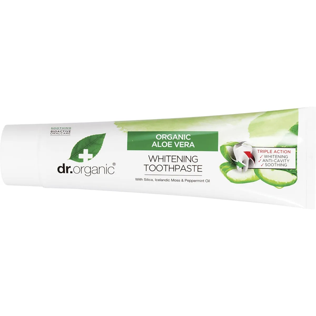 Dr Organic Whitening Toothpaste with Aloe Vera - Natural & Fluoride-Free for Sensitive Teeth - Fresh Breath & Gum Care - Perfect for Daily Oral Hygiene & Travel