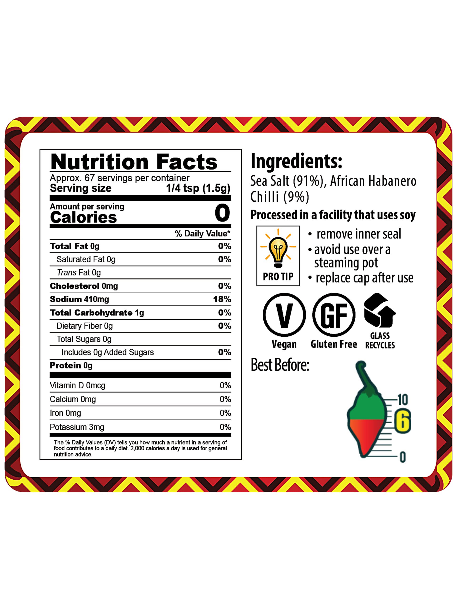African Dream Foods Habanero Spicy Salt Seasoning - Natural African Habaneros & Sea Salt Blend - Perfect for Grilling Meat, Chicken, Seafood - Reusable Grinder, 3.5 oz (2-Pack) - Great for BBQ, Cooking & Spicy Food Lovers