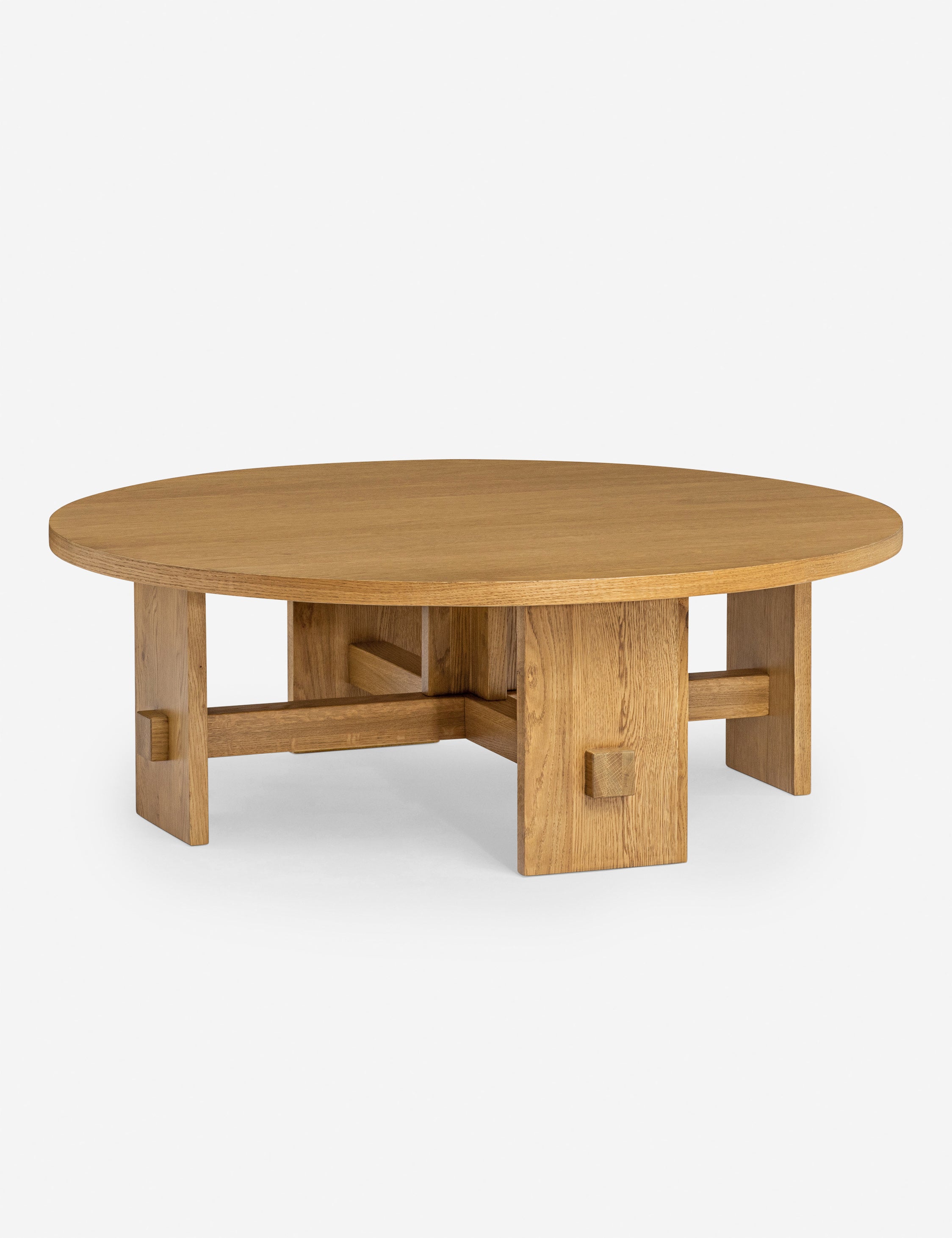 Modern Campos Round Coffee Table - 36 Inch Wooden Living Room Center Table for Small Spaces - Perfect for Apartments, Lounges & Cozy Home Decor