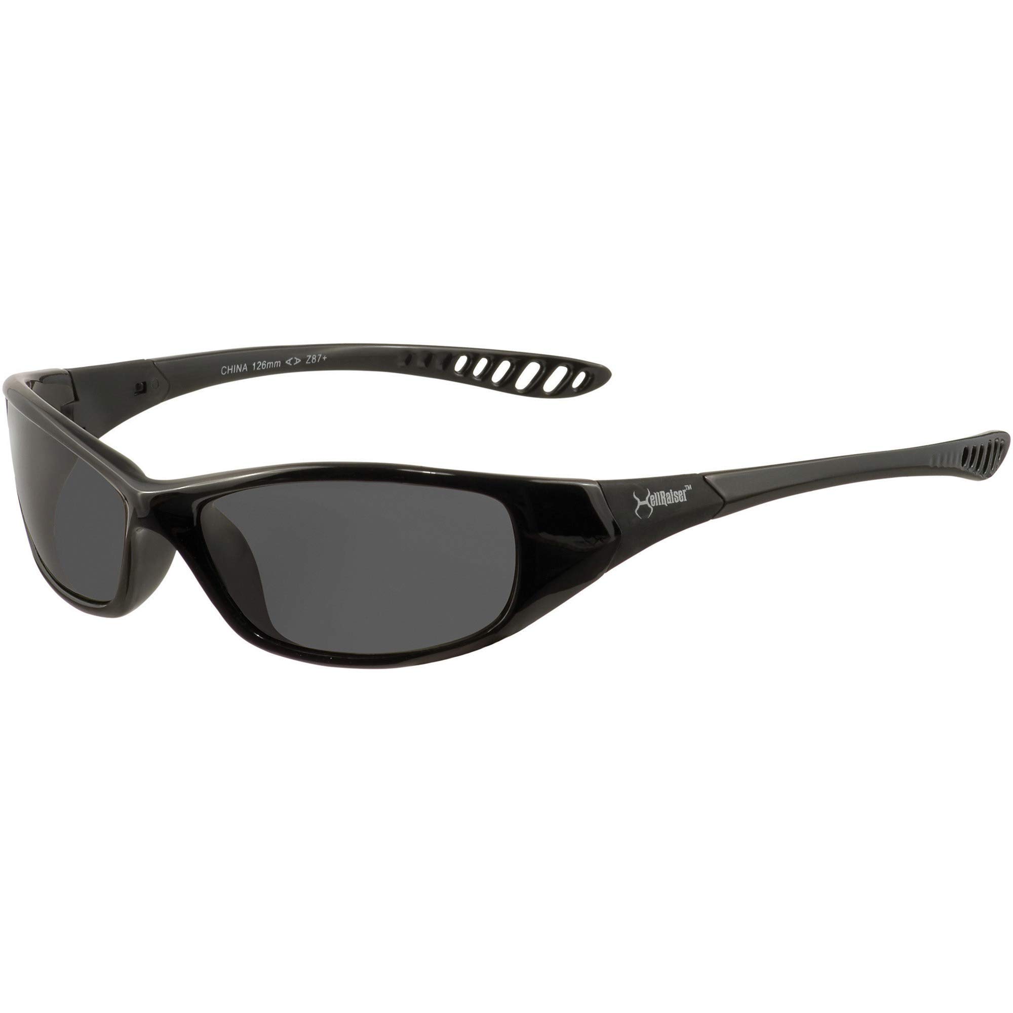 Kleenguard V40 Hellraiser Safety Glasses (25714) - Smoke Lens with Black Frame, 12 Pairs/Case - ANSI Z87.1 Certified for Workplace, Construction & DIY Projects