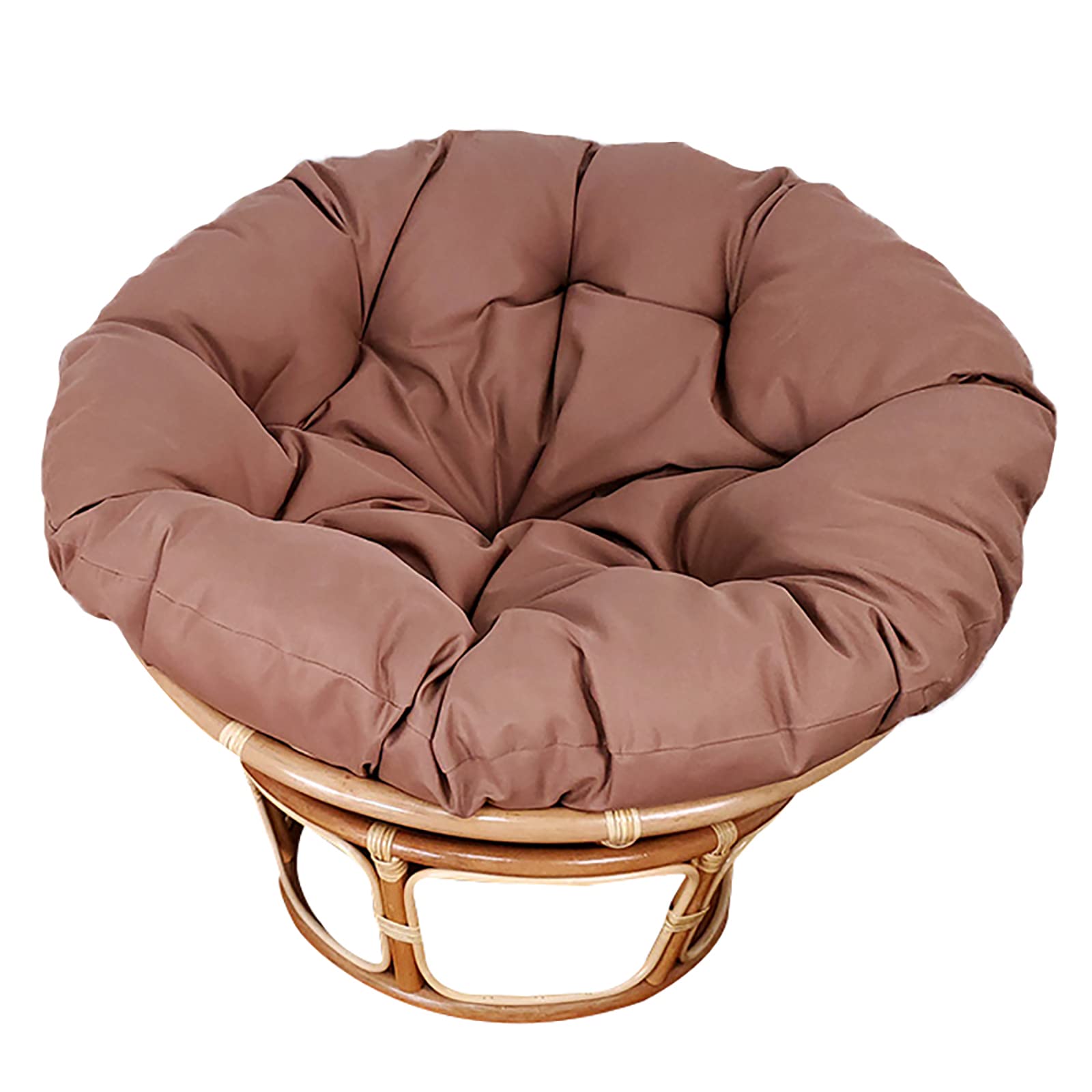 Premium Overstuffed Papasan Chair Cushion Only - 51.18x5.9in Round Thickened Cushion for Egg Rocking, Rattan Swivel & Hanging Chairs - Brown - Perfect for Living Room, Bedroom, Nursery or Outdoor Relaxation