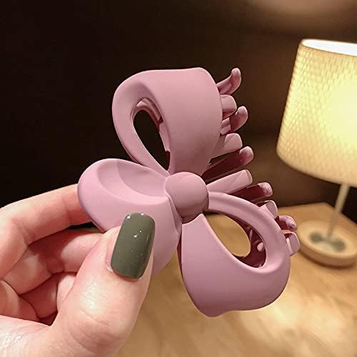 Korean Style Matte Bow Hair Clips for Women & Girls - 2PCS Non-Slip Hair Clutchers, Hair Extensions & Hair Accessories - Perfect for School, Work, Parties & Everyday Styling
