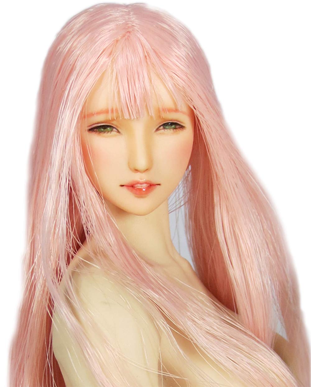 HiPlay 1/6 Scale Anime Style Female Head Sculpt - 100% Handmade Customized Makeup, Natural Skin Beauty Doll Head for 12