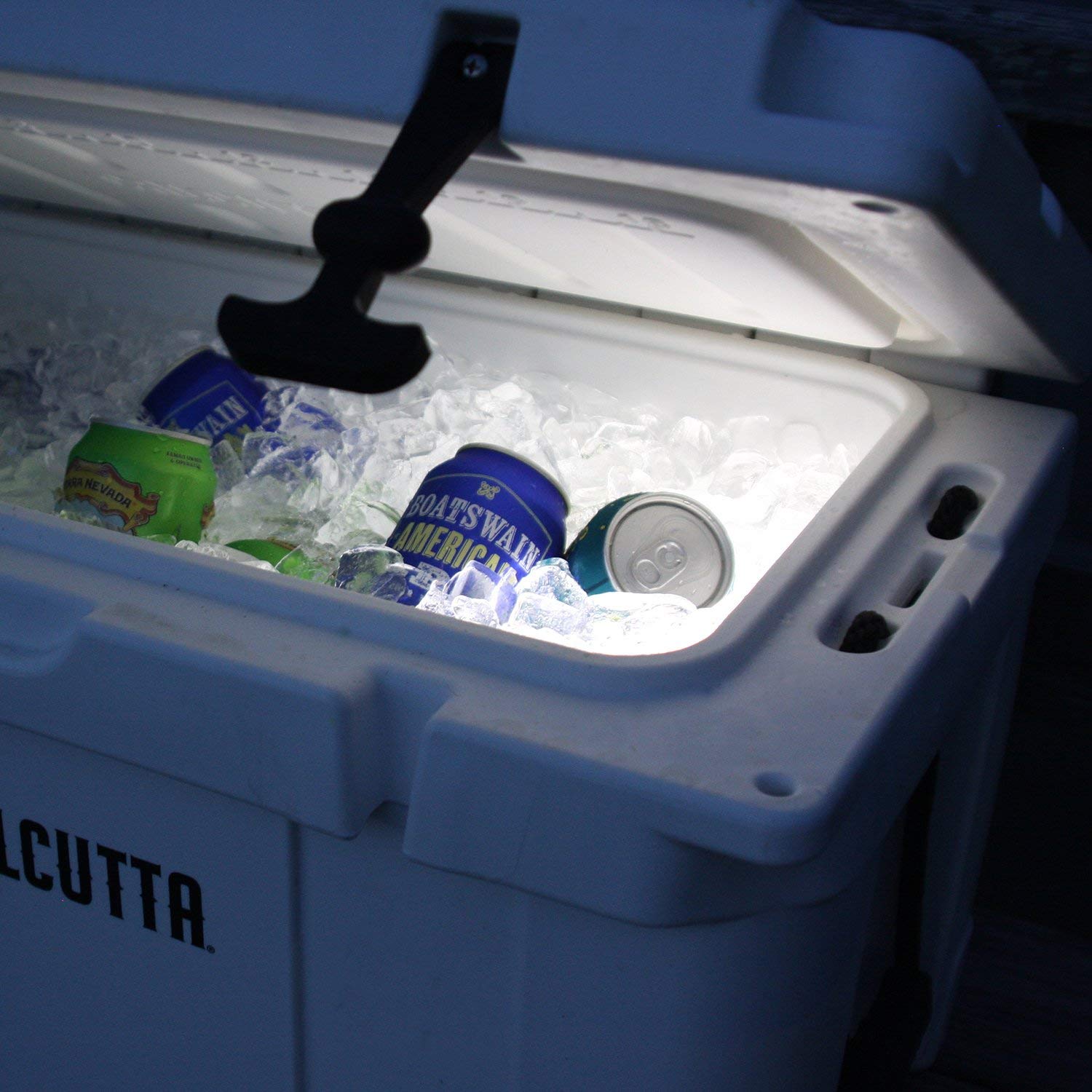 Calcutta Hard Cooler - 5-Day Ice Retention Insulated Outdoor Ice Chest | 35L Portable Cooler for Fishing, Boating, Camping & Travel | Leakproof with Drain Plug & Built-in LED Light | Perfect for Beach Trips, Tailgating & Outdoor Adventures