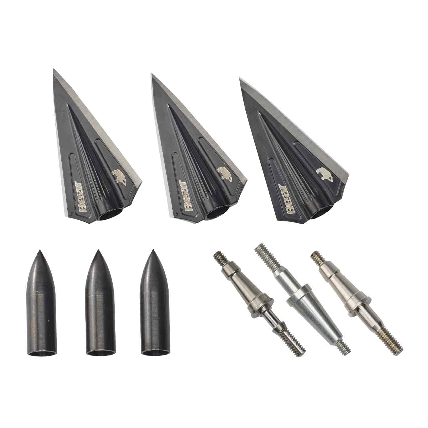 Bear Razorhead Variable Weight System Double Bevel Broadhead Kit (150gr & 250gr) - Perfect for Hunting, Target Practice & Outdoor Adventures