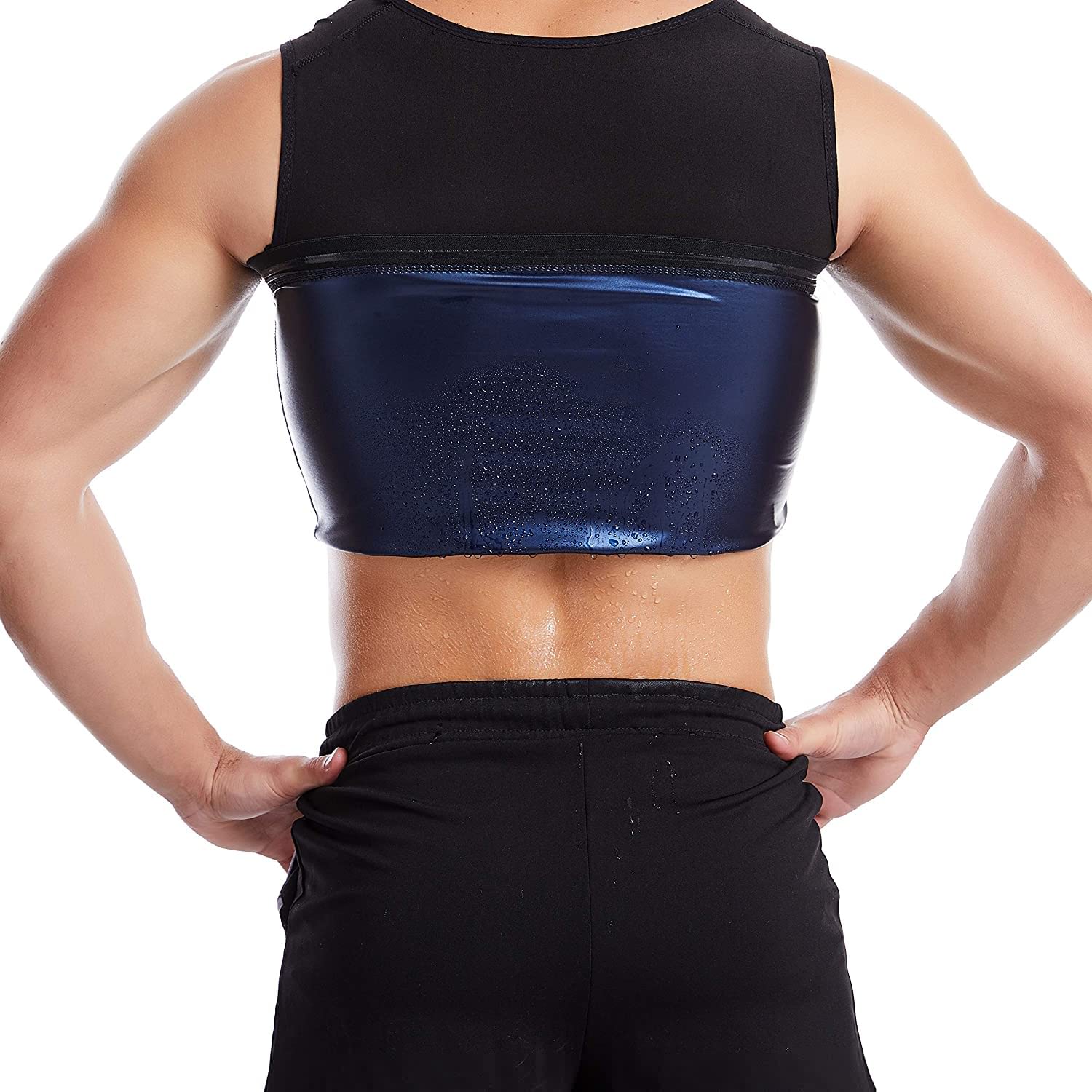 Bakerdani Men's Slimming Sauna Vest - Hot Sweat Workout Tank Top for Weight Loss & Body Shaping - Ideal for Gym, Running, and Fitness Training