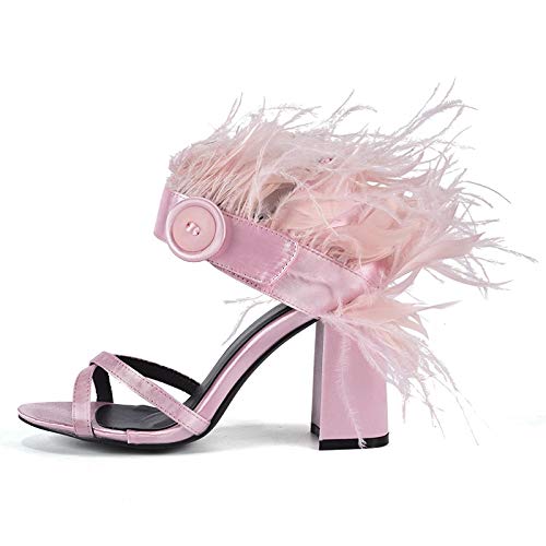 XQDTM Women's Summer Thick Sole Sandals - Comfortable Pink Slide Shoes Size 37 for Beach, Pool & Casual Wear