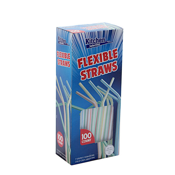 100-Pack Flexible White Straws - Reusable, BPA-Free Drinking Straws for Smoothies, Cocktails, and Parties (100 Count)