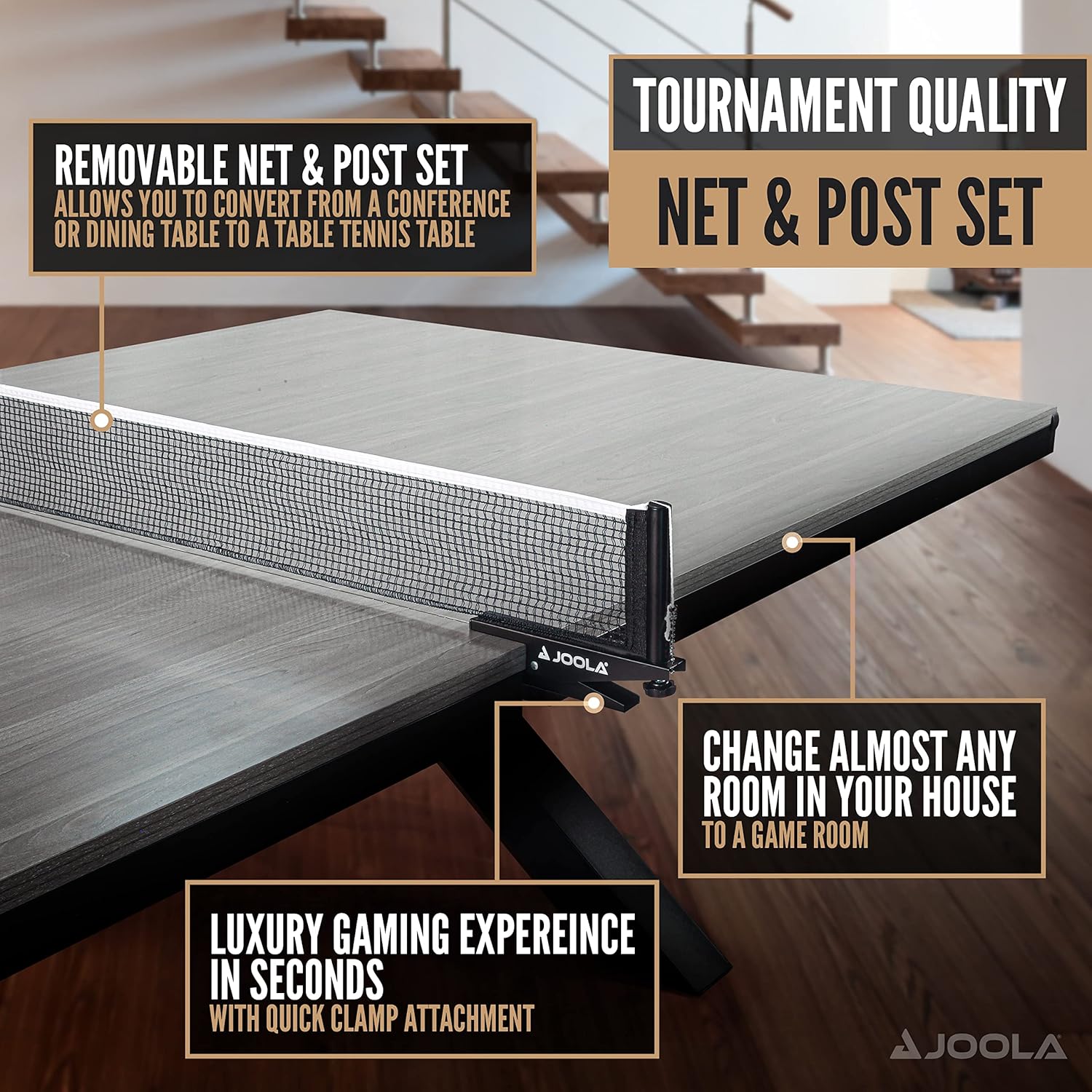 JOOLA Brighton X Leg Table Tennis Table - Professional Indoor/Outdoor Ping Pong Table for Home, Office & Backyard | Durable & Weather-Resistant for Year-Round Play