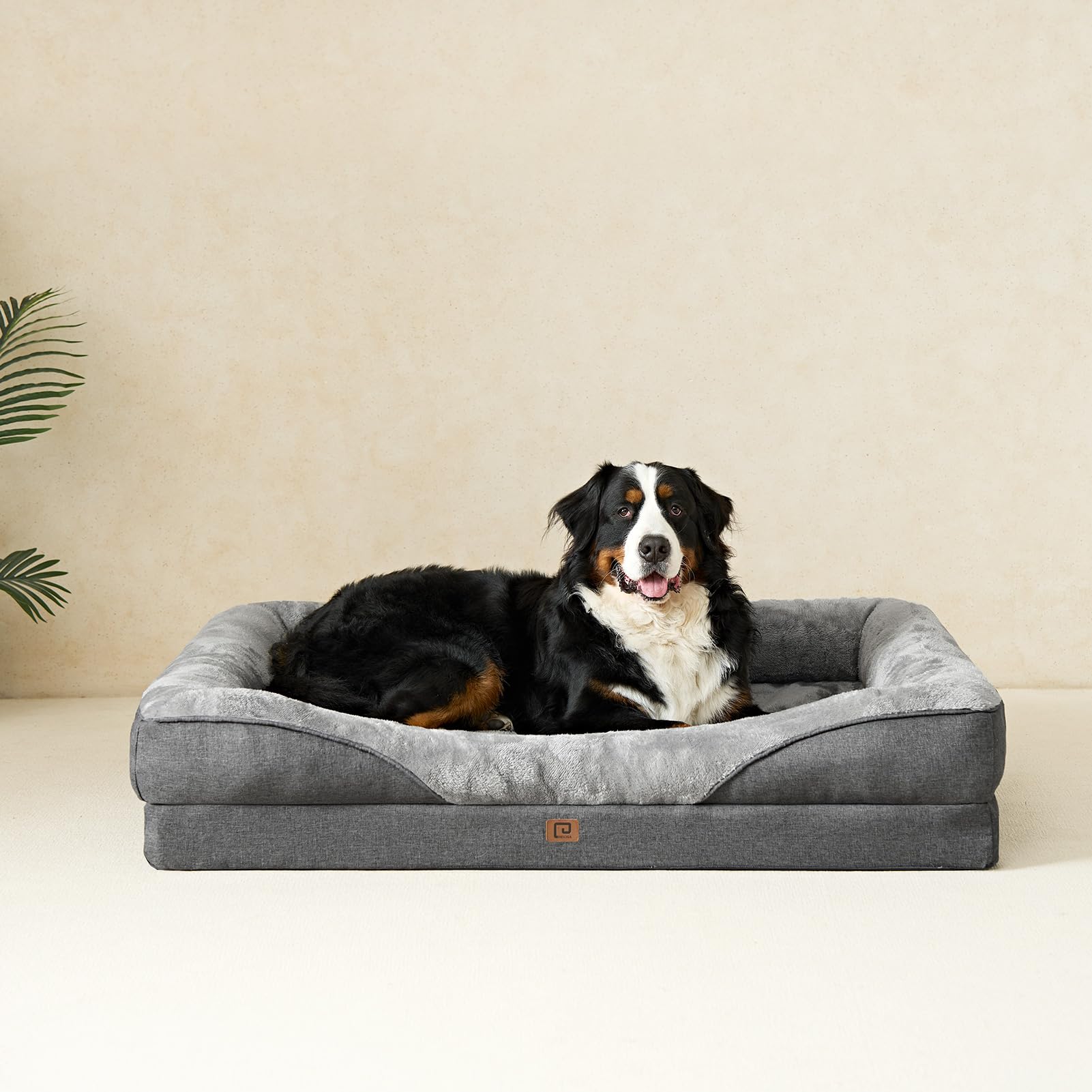**EHEYCIGA Extra Large Orthopedic Memory Foam Dog Bed for X-Large Dogs, 42x30x7.5 Inch Washable Bolster Pet Sofa with Removable Waterproof Cover – Grey – Perfect for Living Room, Bedroom & Pet-Friendly Spaces**