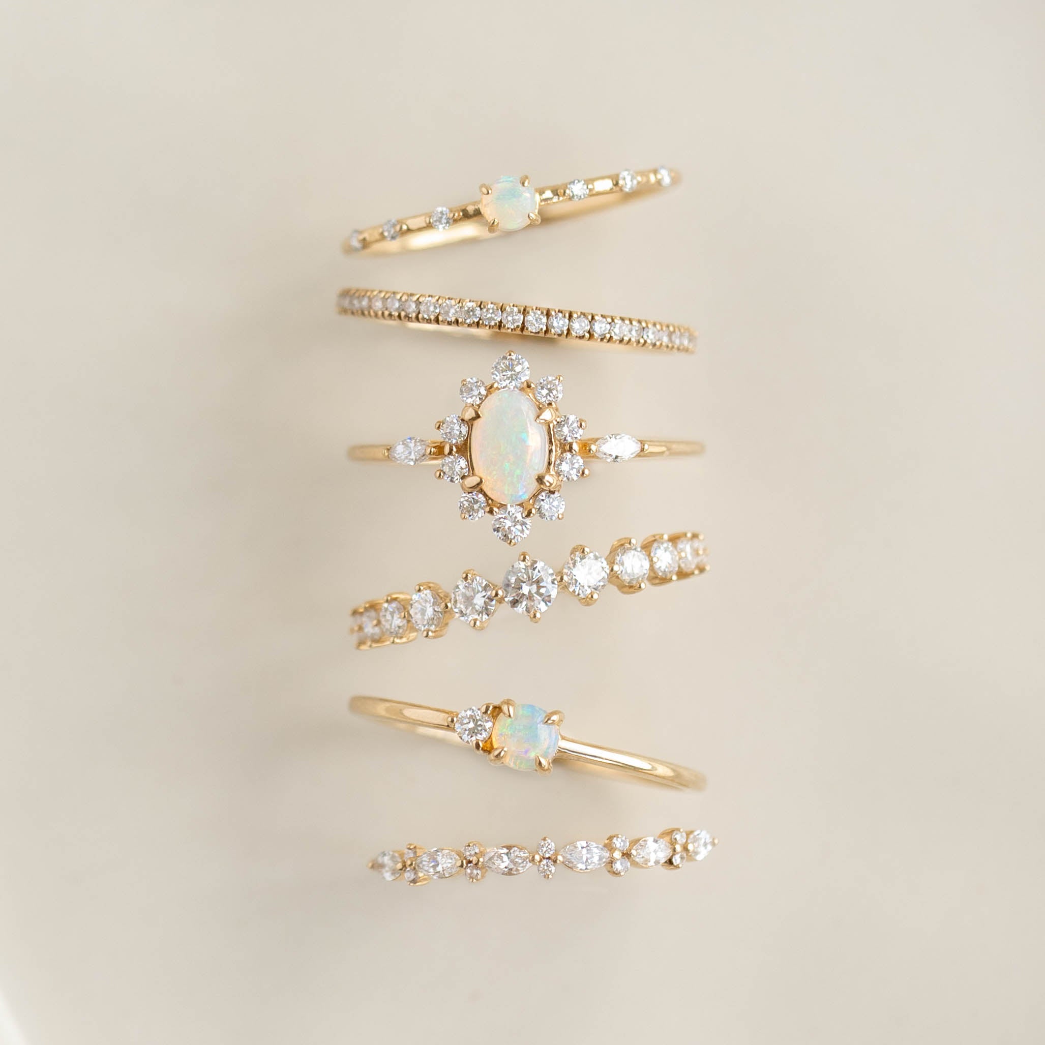 Exquisite Opal and Diamond Ring - Elegant Handcrafted Jewelry for Women | Perfect for Weddings, Anniversaries & Special Occasions