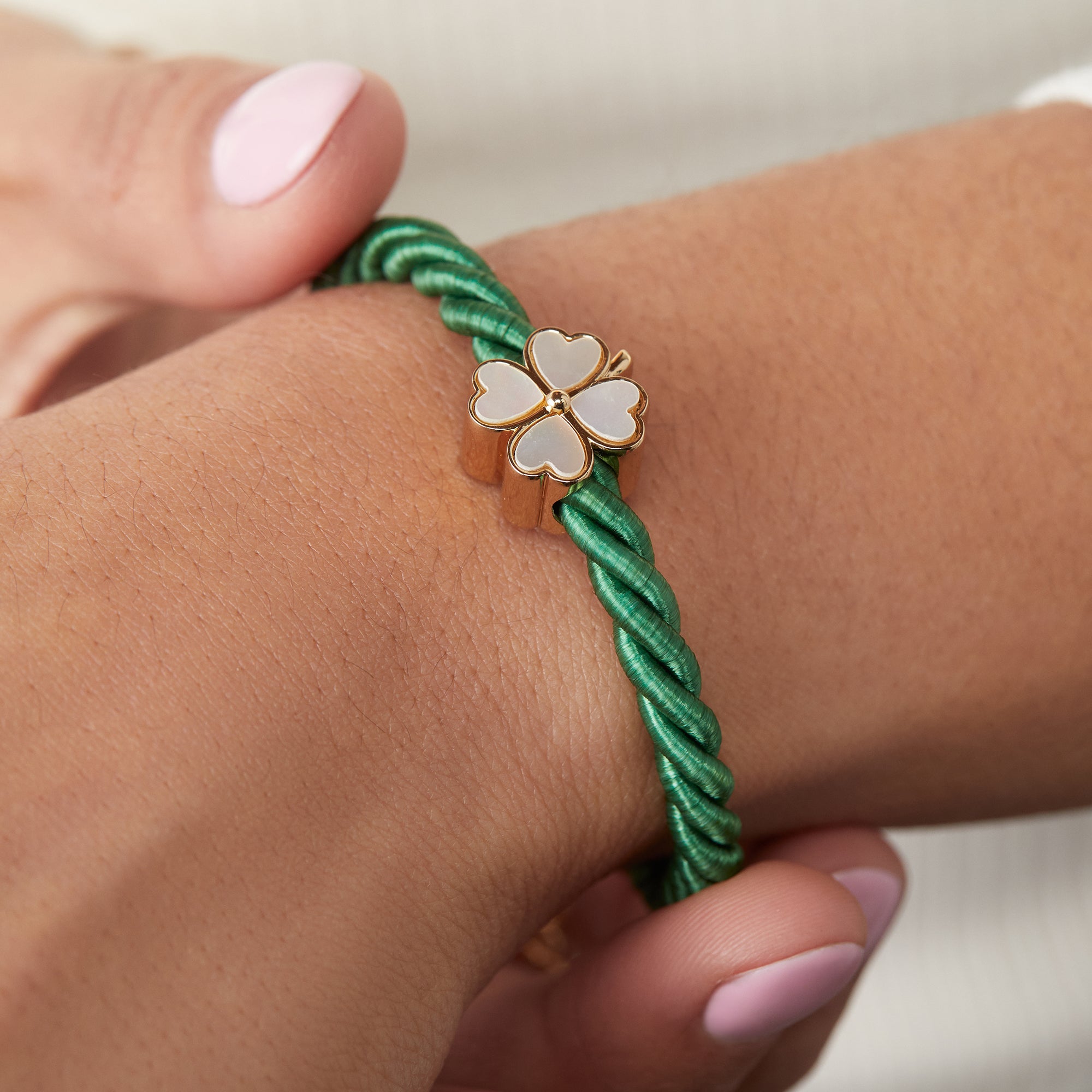Lucky Four Leaf Clover Charm Cord Bracelet for Women - Perfect for St. Patrick's Day, Gifts & Everyday Wear