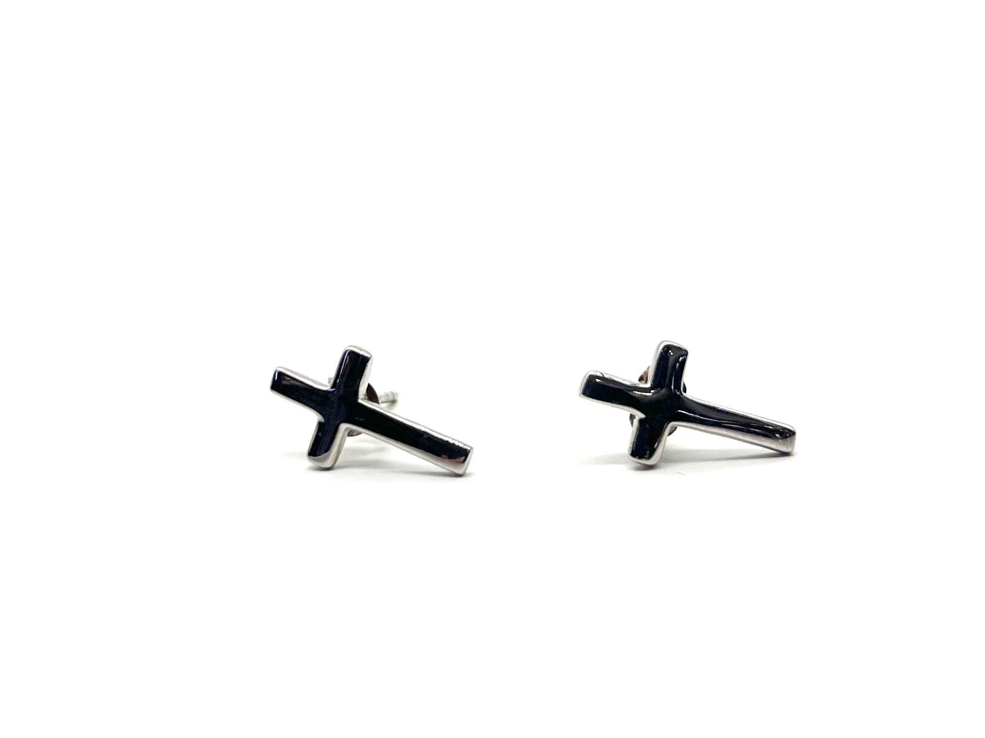 Sterling Silver Plain Cross Earrings for Women - Simple Elegant Religious Jewelry - Perfect for Church, Weddings & Everyday Wear