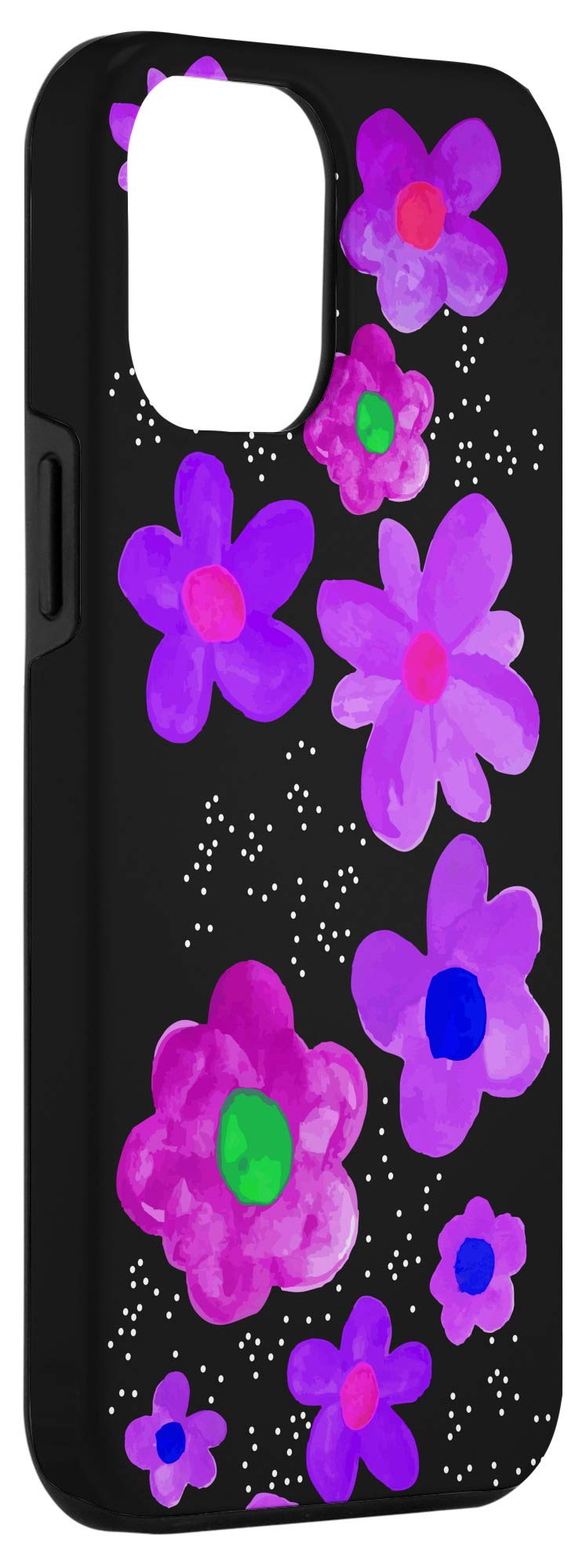 iPhone 12 Pro Max Case - Purple Floral Design with Tropical Flowers | Cute Wildflower Pattern | Perfect Gift for Her | Protective Phone Cover for Women | Ideal for Travel, Beach & Everyday Use