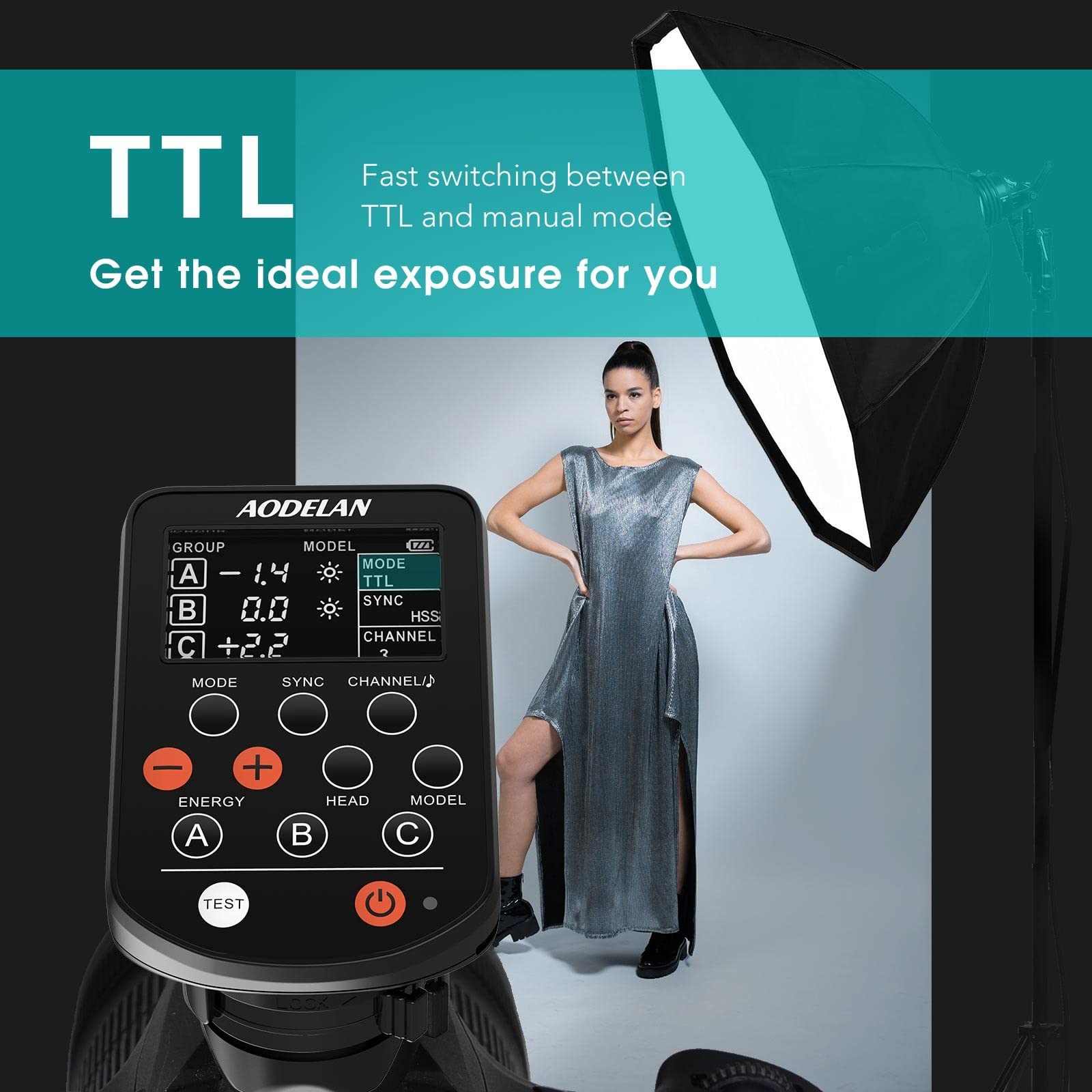 AODELAN TTL Flash Trigger for Nikon DSLR & Mirrorless Cameras - 1/8000s High-Speed Sync HSS - Compatible with Profoto A1, D2, Pro-10, B10 - Replacement for Profoto Air Remote TTL - Perfect for Studio Photography, Portrait Shooting & Outdoor Flash Photography