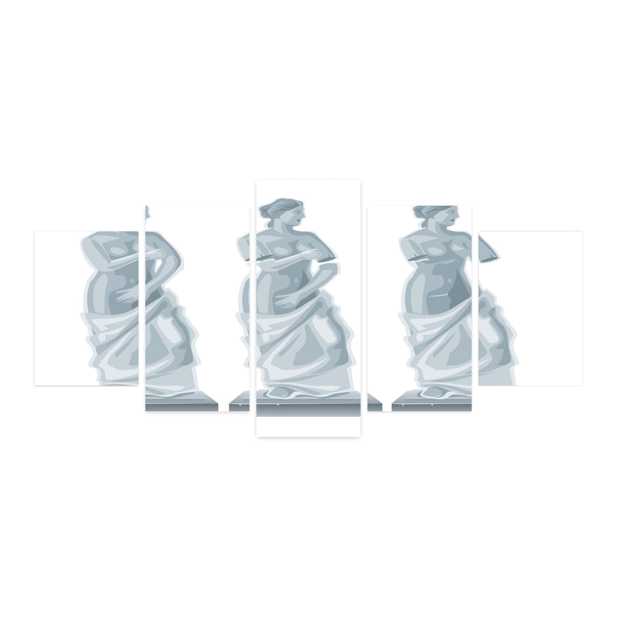 Ambesonne Venus 5-Panel Acrylic Glass Wall Art - Greek Mythology Love & Beauty Painting - Blue Grey & White Vintage Decor (60