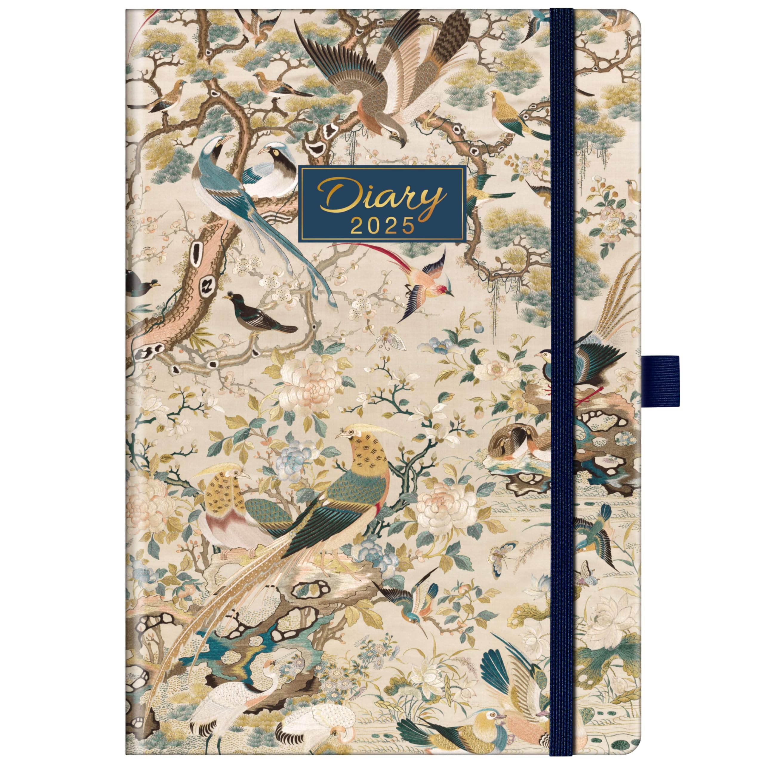 2025 Planner - A5 Weekly & Monthly Diary 2025 with January to December Calendar, Notes Section & Mission Board | Elegant Hardcover Work Planner with Elastic Closure & Back Pocket | Perfect for Office, School, Business Planning & Personal Organization
